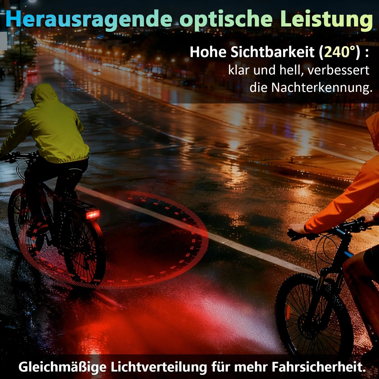 Światło LED do bagażnika rowerowego z reflektorem, dopuszczone do ruchu drogowego (obowiązują przepisy lokalne), tylne światło LED do jazdy na rowerze, bezpieczeństwo