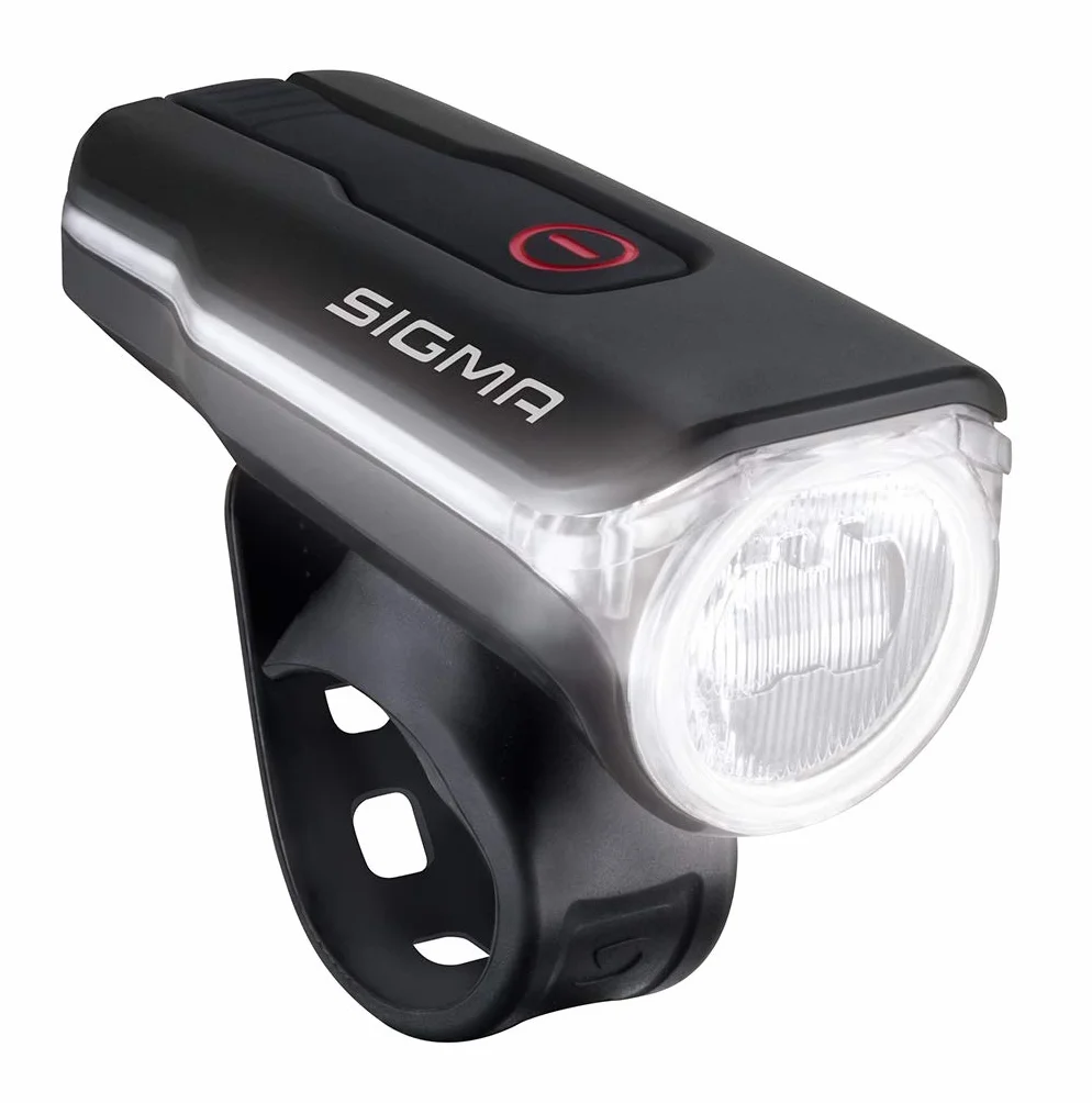 SIGMA Aura 60 USB | przednia lampka rowerowa o mocy 60 LUX | przednia lampka zasilana bateryjnie | 3 tryby świecenia | przednia lampka odporna na warunki atmosferyczne i ładowalna