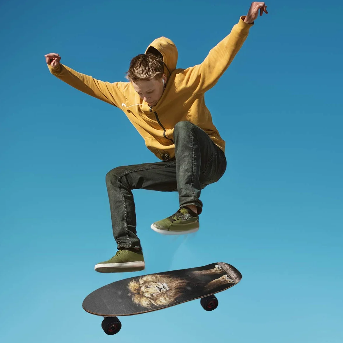 Lion taśma chwytająca antypoślizgowa 23 cm x 84 cm papier ścierny do deskorolki longboard hulajnogi