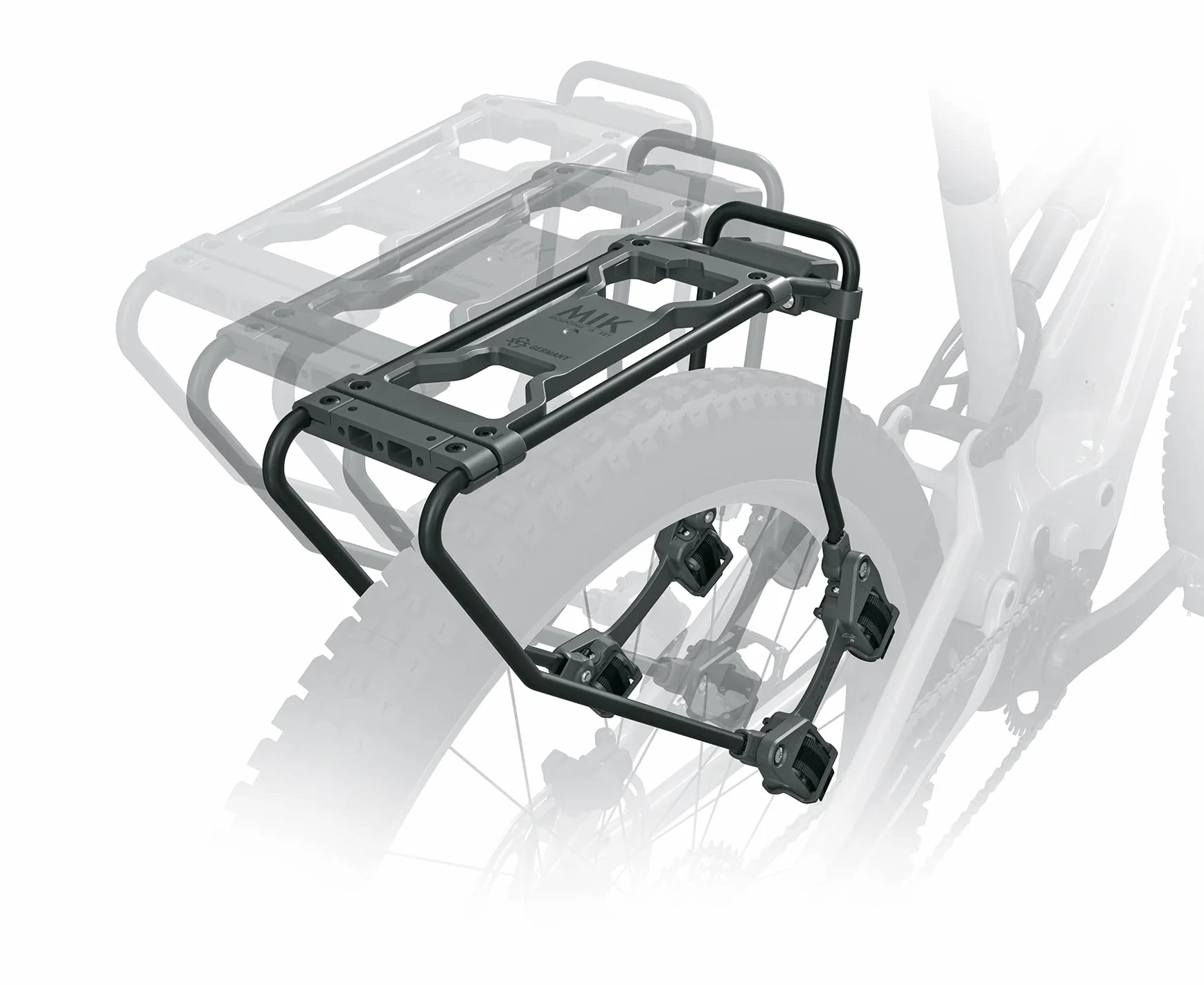 SKS GERMANY INFINITY Universal MIK bagażnik (akcesoria rowerowe do doposażenia prawie każdego roweru, mechanizm regulacji i system szybkiego mocowania, aluminium, z systemem zatrzaskowym MIK), czarny