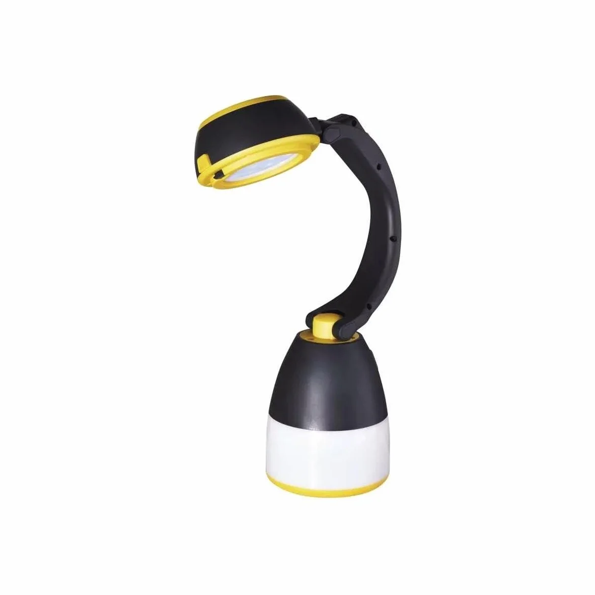 EMOS - Wielofunkcyjna lampa kempingowa LED – przenośna – 3 rodzaje światła – 215 lm, maks. 305 m – 3 tryby świecenia – 90 godzin – zasilanie bateryjne (3 x AA) – do użytku na zewnątrz – czarno-żółta