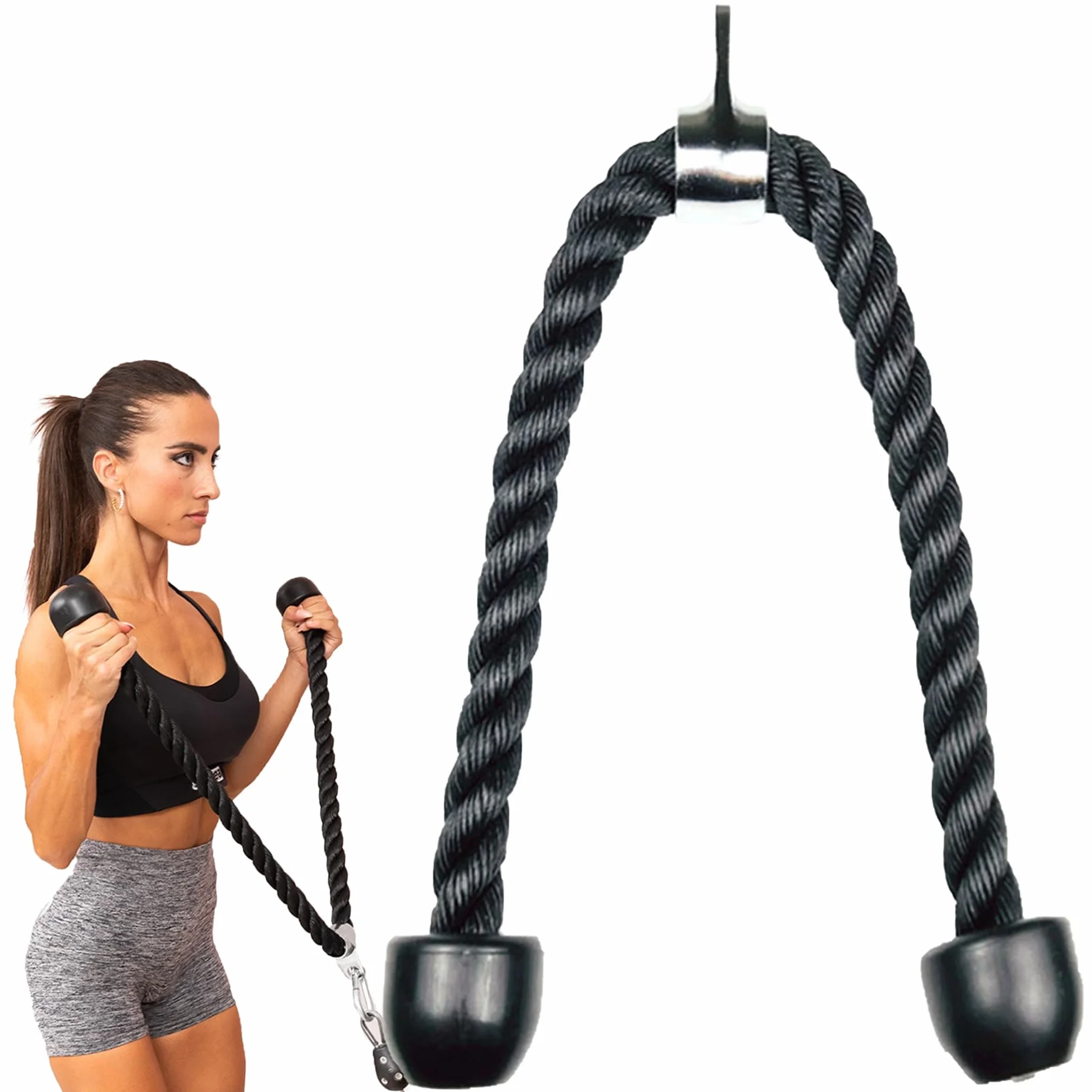 Lina do wyciągu atlasu, Uchwyt Sznur na triceps 120 cm długa