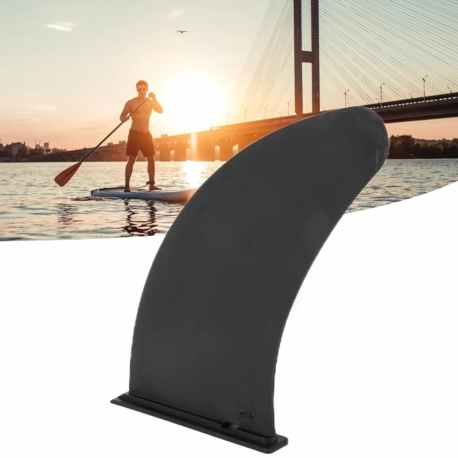 Zdejmowana Płetwa 11-calowa Płetwa Surfingowa Pcv Stałe Gniazdo Typ Czarny środkowy Stabilizator Wiosło do Deski Surfingowej Longboard