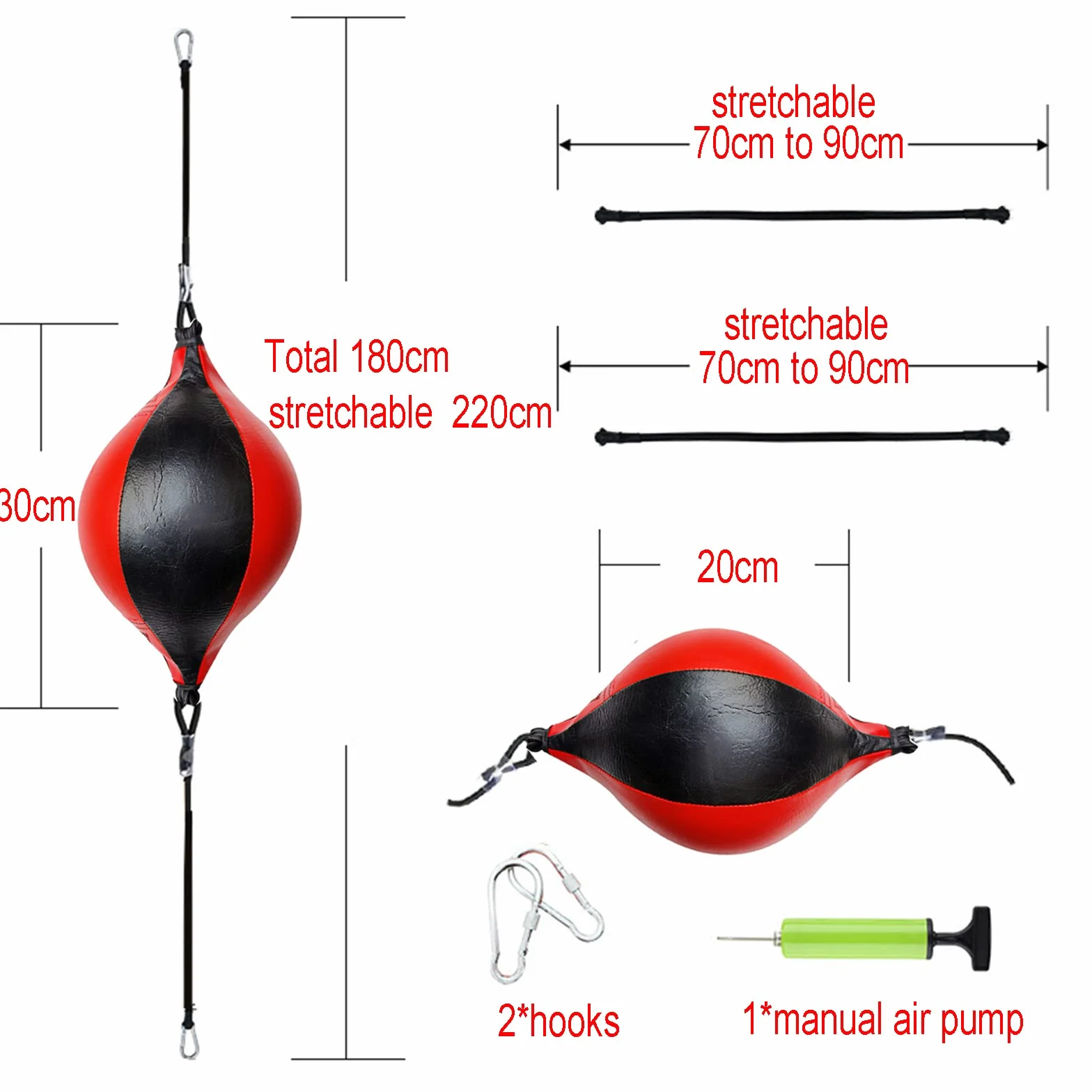 Speed Punch Bag, Gruszki treningowe, Dwustronna zawieszona piłka bokserska, skórzany deszcz worek bokserski Speedball do treningu Trening sprawnościowy MMA boks sportowy worek bokserski