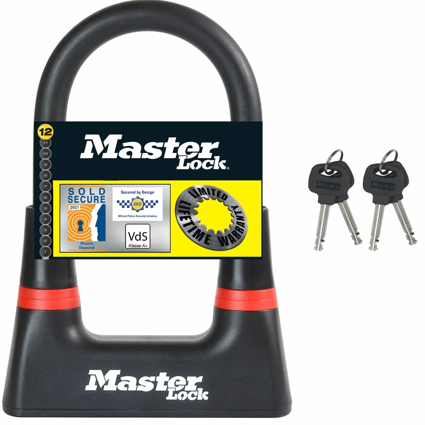 Master Lock 8278EURDPRO zapięcie na klucz, idealny do rowerów, średni