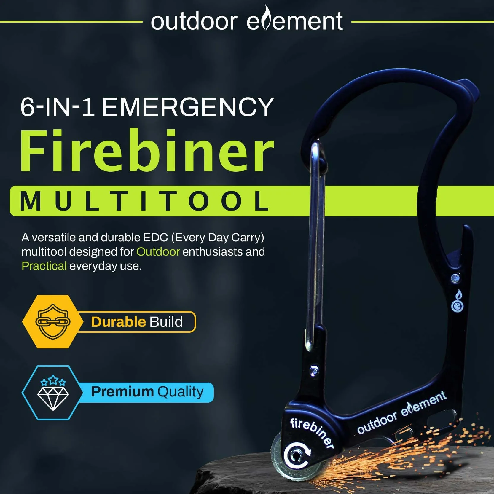 OUTDOOR ELEMENT Firebiner EDC Carabiner