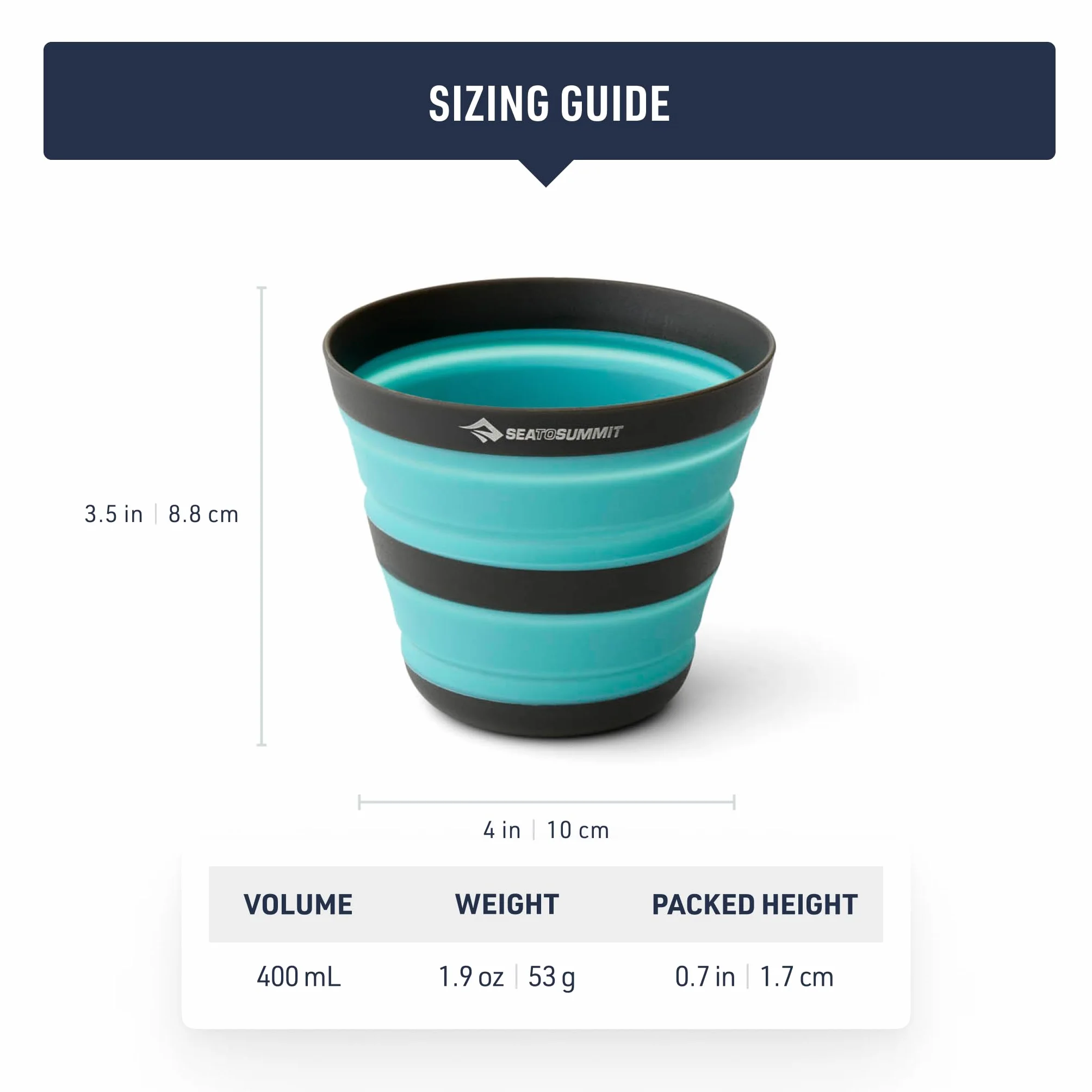 Sea to Summit Frontier Ultralekki składany kubek obozowy 355 ml, niebieski (Aqua Sea Blue)