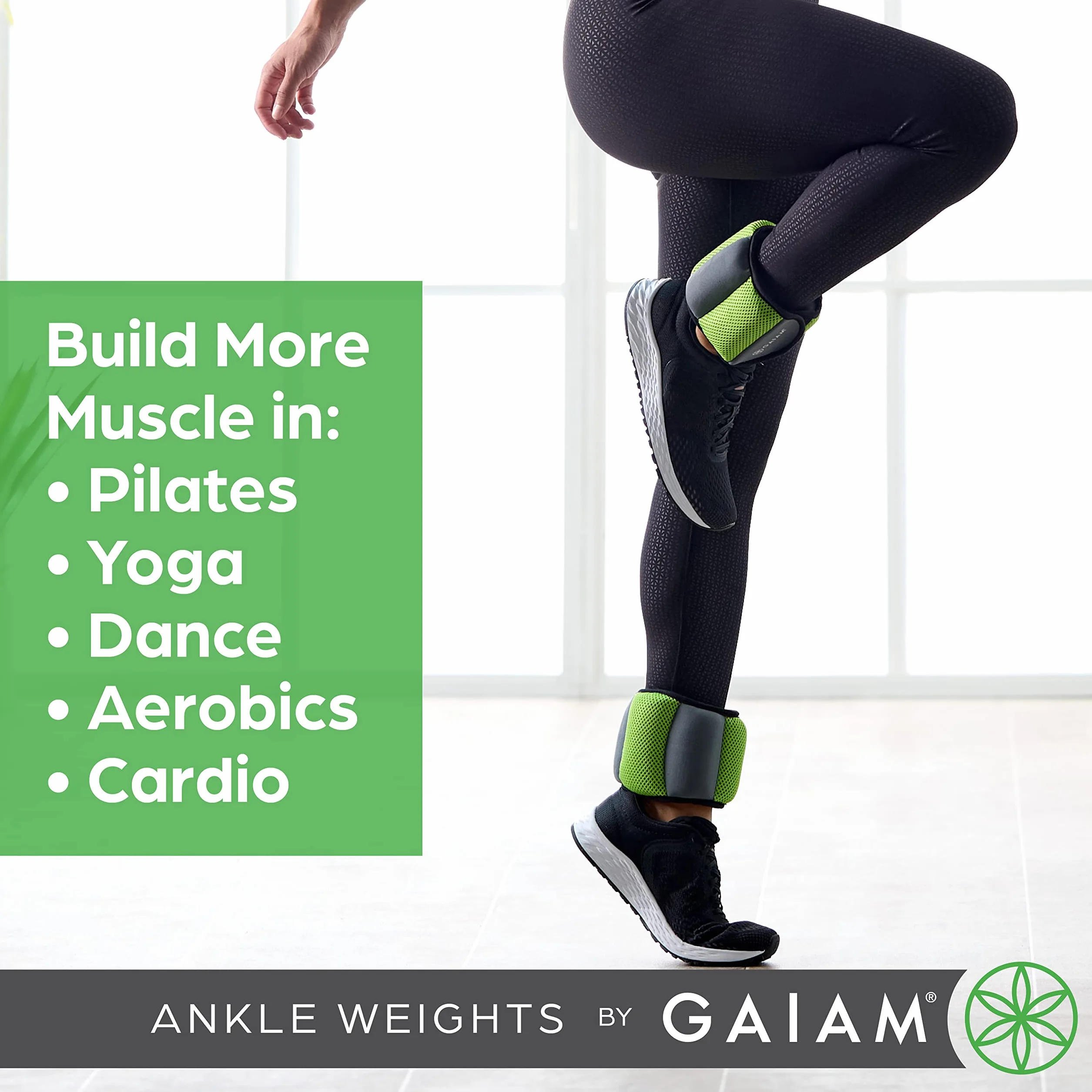 Gaiam Regulowany zestaw obciążników na kostki 2,3 kg do treningu oporowego