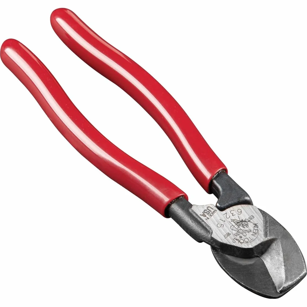 Klein Tools 63215 Obcinak do kabli, kompaktowy 15,5 cm, kuty ze stali, do cięcia kabli aluminiowych i miedzianych
