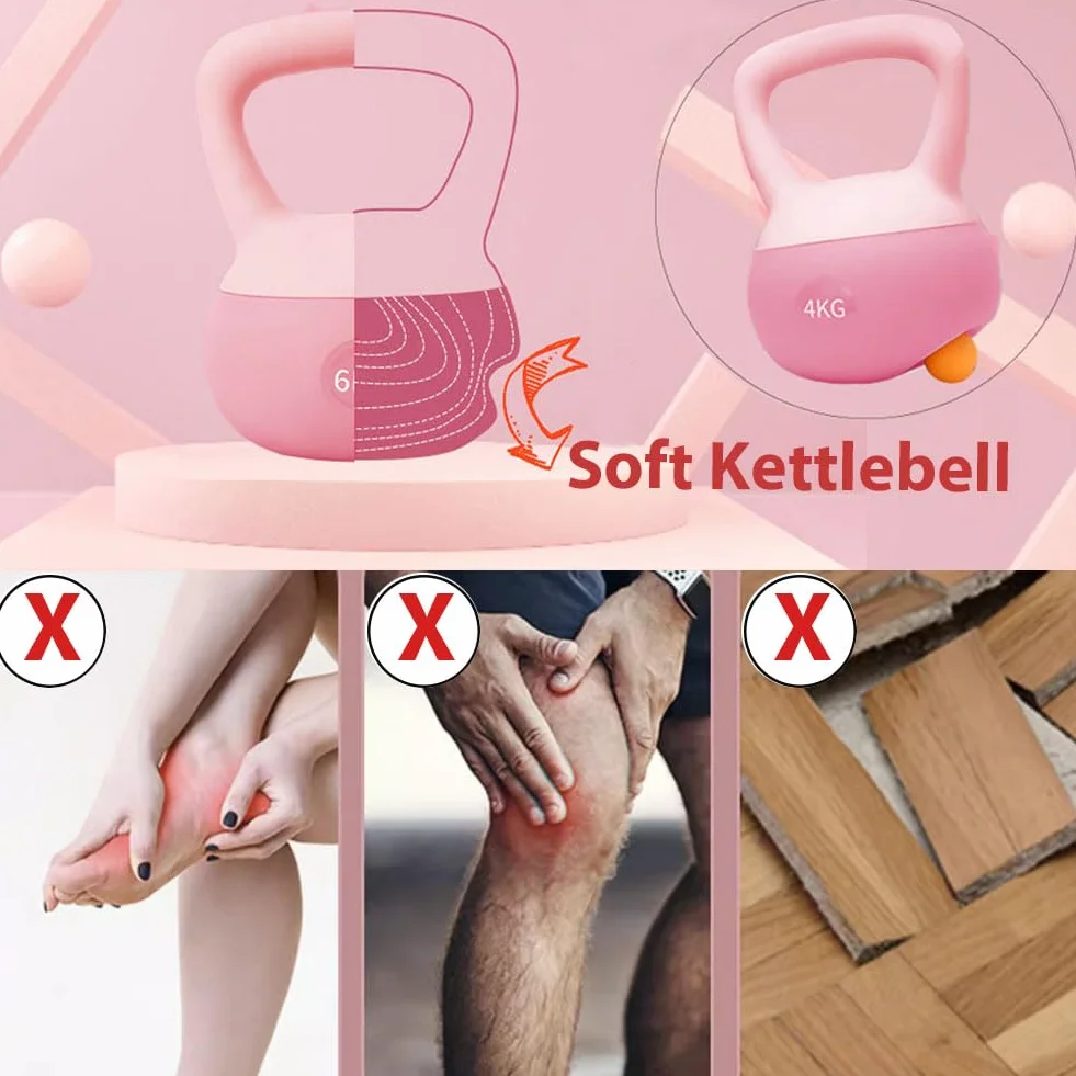 ZhaoCo Miękkie hantle kettlebell 10 kg z piaskiem żelaznym - zestawy dla kobiet i mężczyzn, bezpieczne ćwiczenia siłowe do fitnessu, ćwiczeń w domu