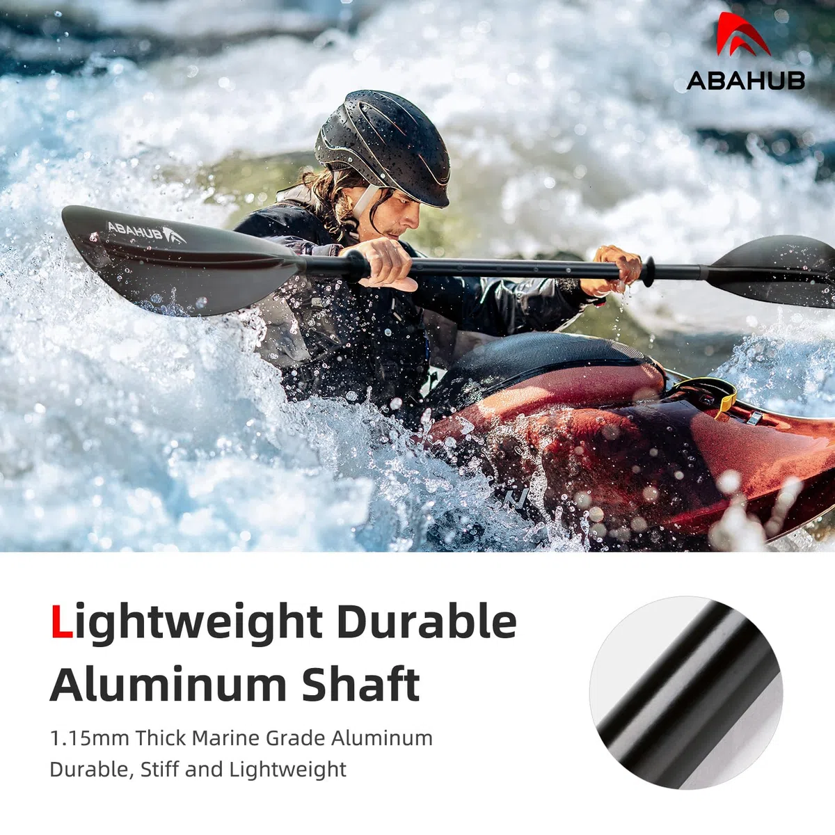 Abahub Regulowane WiosłO Kajakowe 220 Cm Do 240 Cm Kayak Paddle PodwóJne Aluminiowe Z WiosłEm Kajaka łóDź WiosłOwa Kajak, Plastikowe Ostrza Czarny/BiałY/Niebieski/Zielony/PomarańCzowy/żółTy