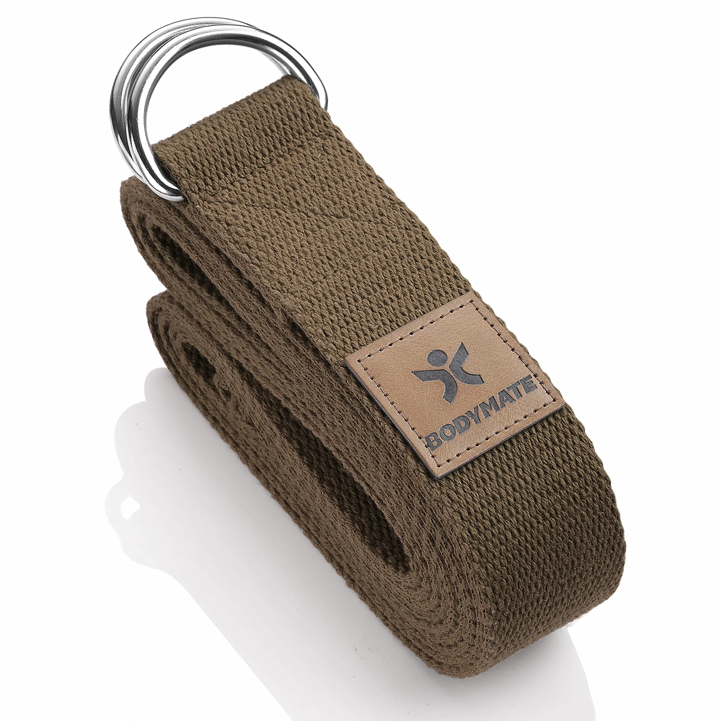 BODYMATE pasek do jogi z metalowym zapięciem, dla początkujących i zaawansowanych, ze 100%-owej bawełny, długość 250 cm, szerokość 3,8 cm