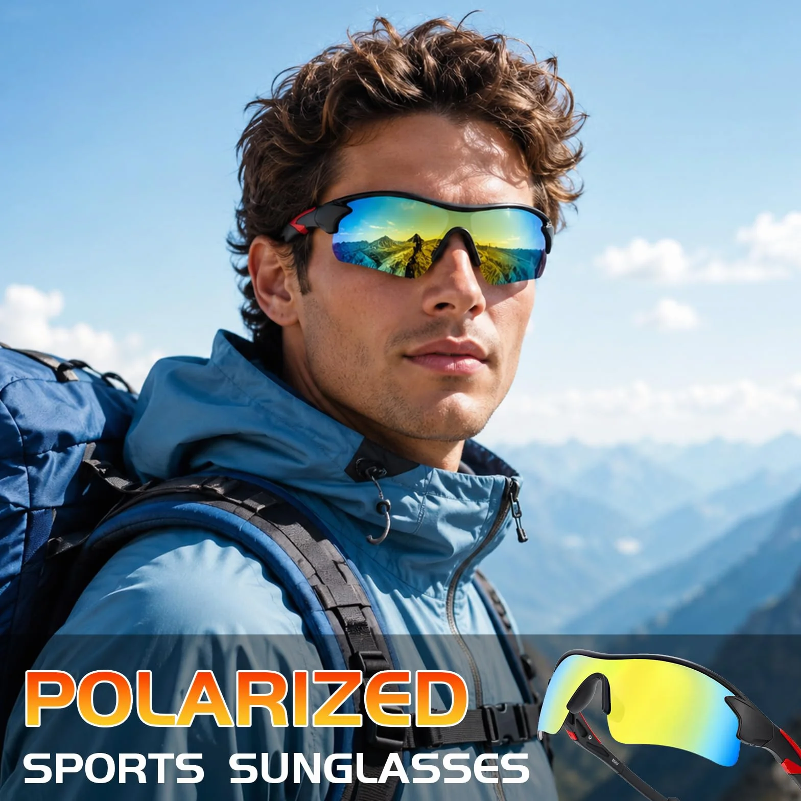 Hifot Okulary rowerowe polaryzacyjne sportowe przeciwsłoneczne UV400 lekkie do biegania jazdy na rowerze wędkowania