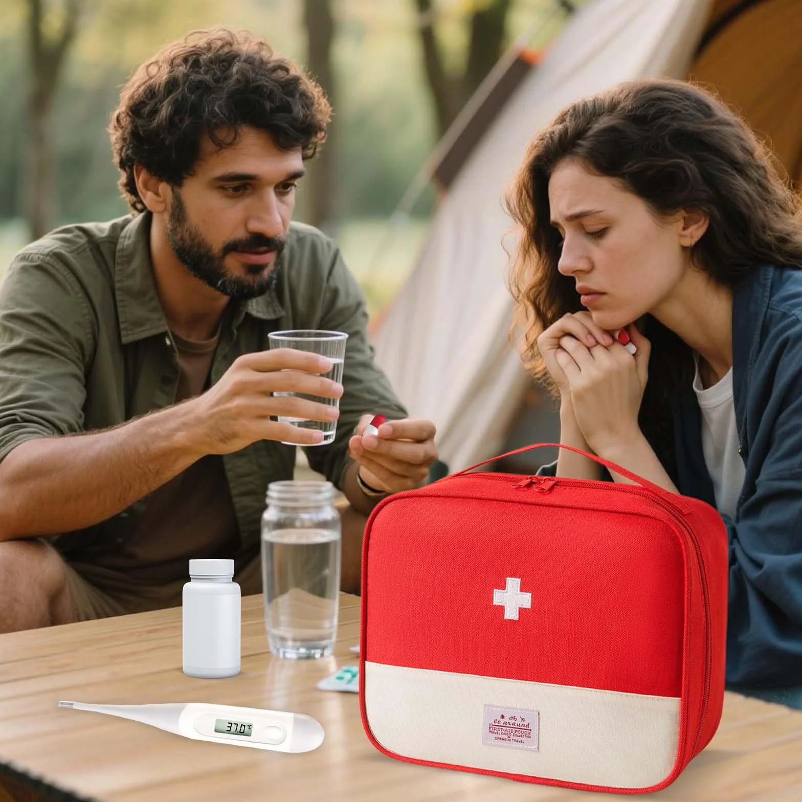 Puste etui medyczne, apteczka pierwszej pomocy, mini apteczka, podróżna kosmetyczka na leki, mini apteczka medyczna, przenośna podróżna pierwsza pomoc