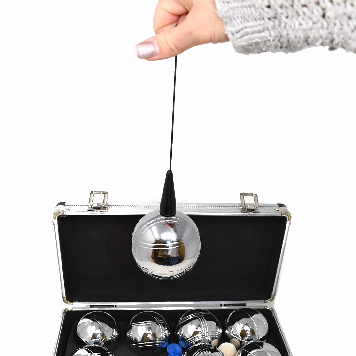 Big Game Hunters Zestaw 4 graczy Premium Boules/Petanque z nierdzewną ochroną w wysokiej jakości metalowym pudełku