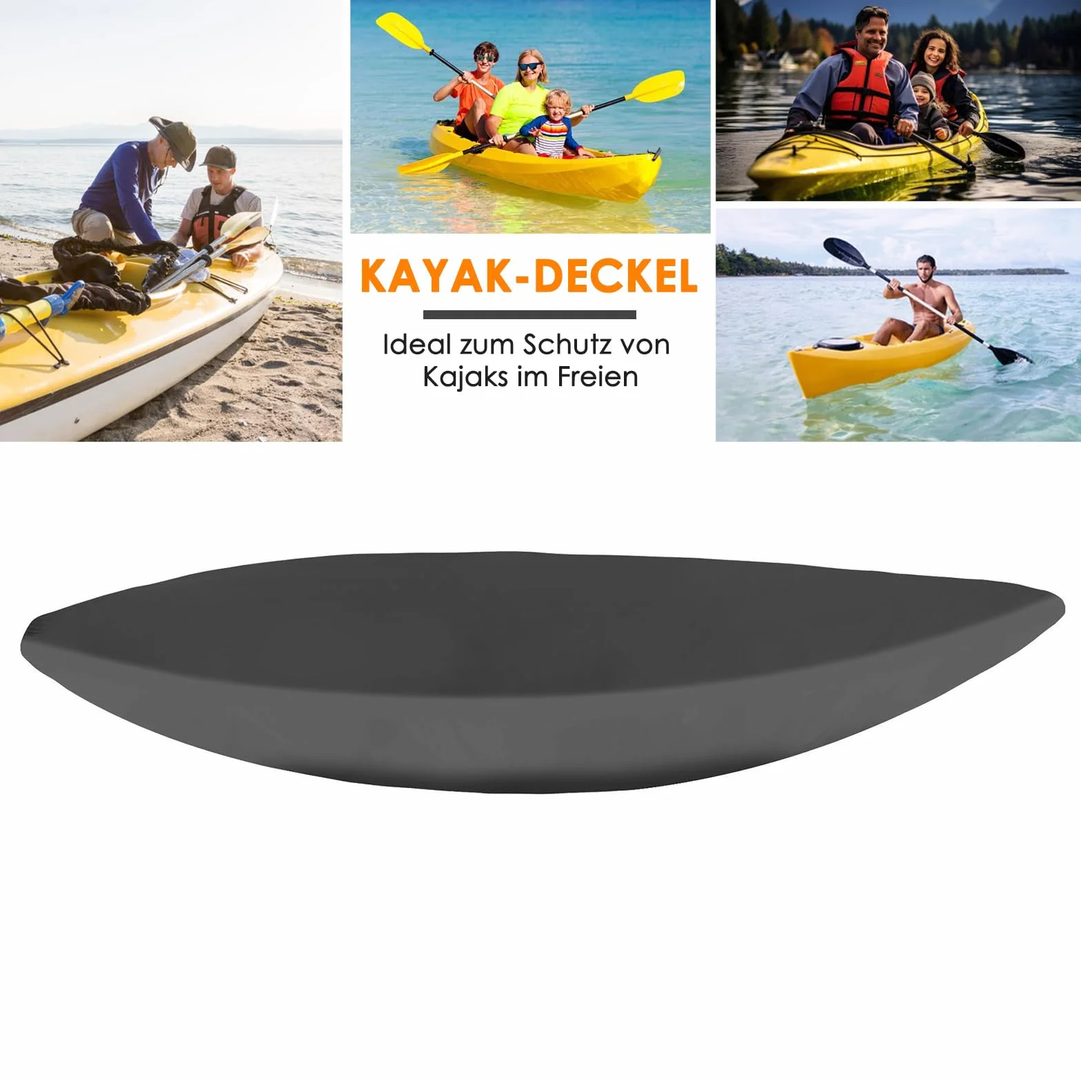 Pokrowiec na kajak Oxford 420D wodoszczelny UV 5,1-5,5 m czarny