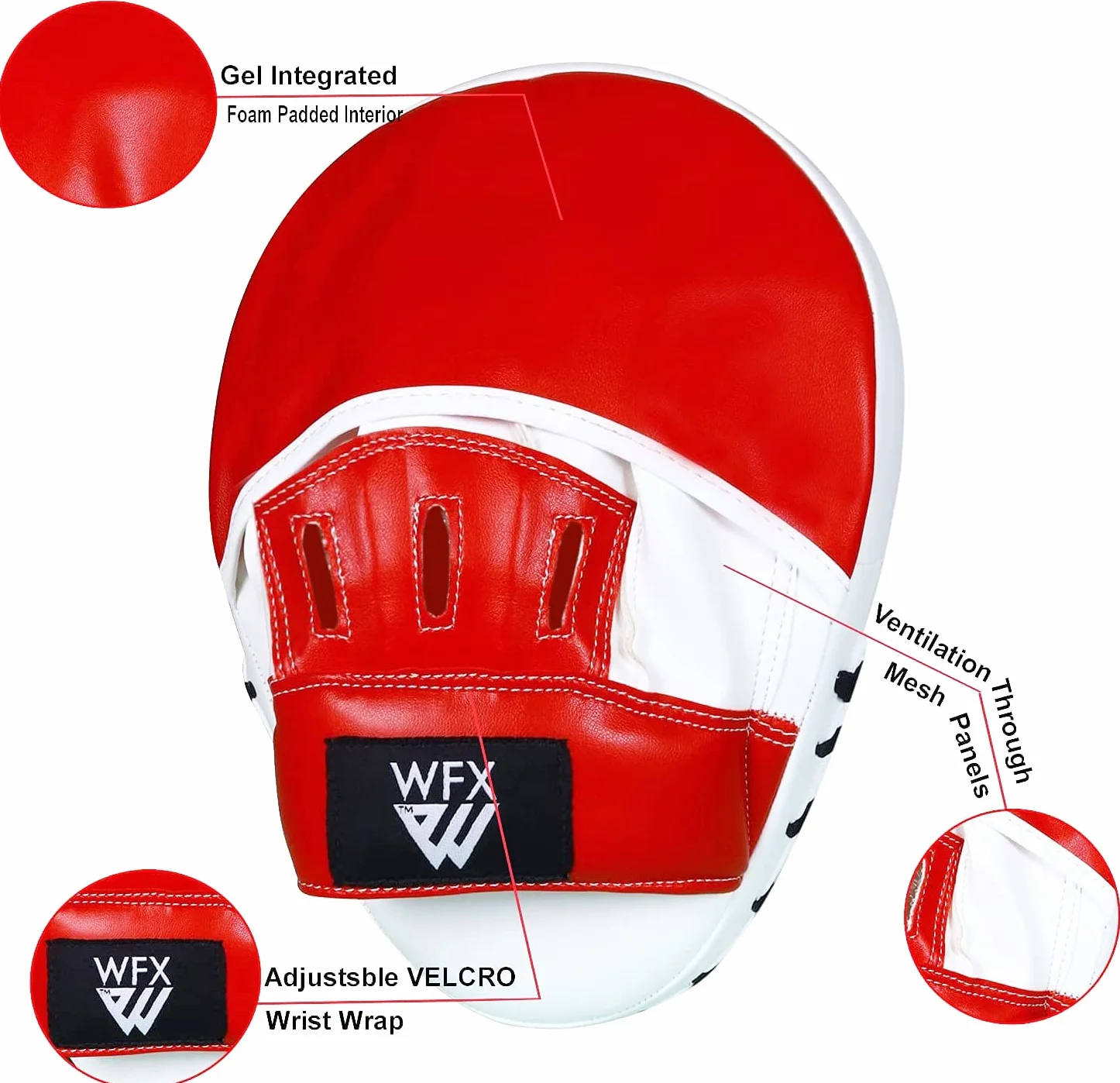 WFX Podkładki bokserskie skóra haczyk wykrojnik torba cel trening zakrzywiona osłona dłoni Muay Thai MMA