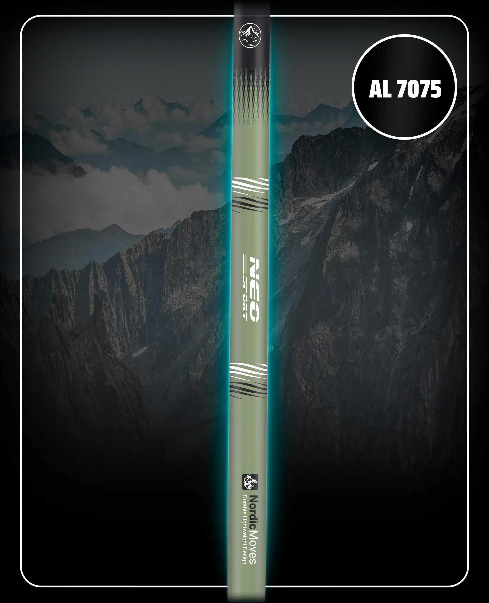 Neo-Sport Kijki Trekkingowe Nordic Walking Regulowane 85-143 cm Aluminiowe Korkowy Uchwyt 1 Para