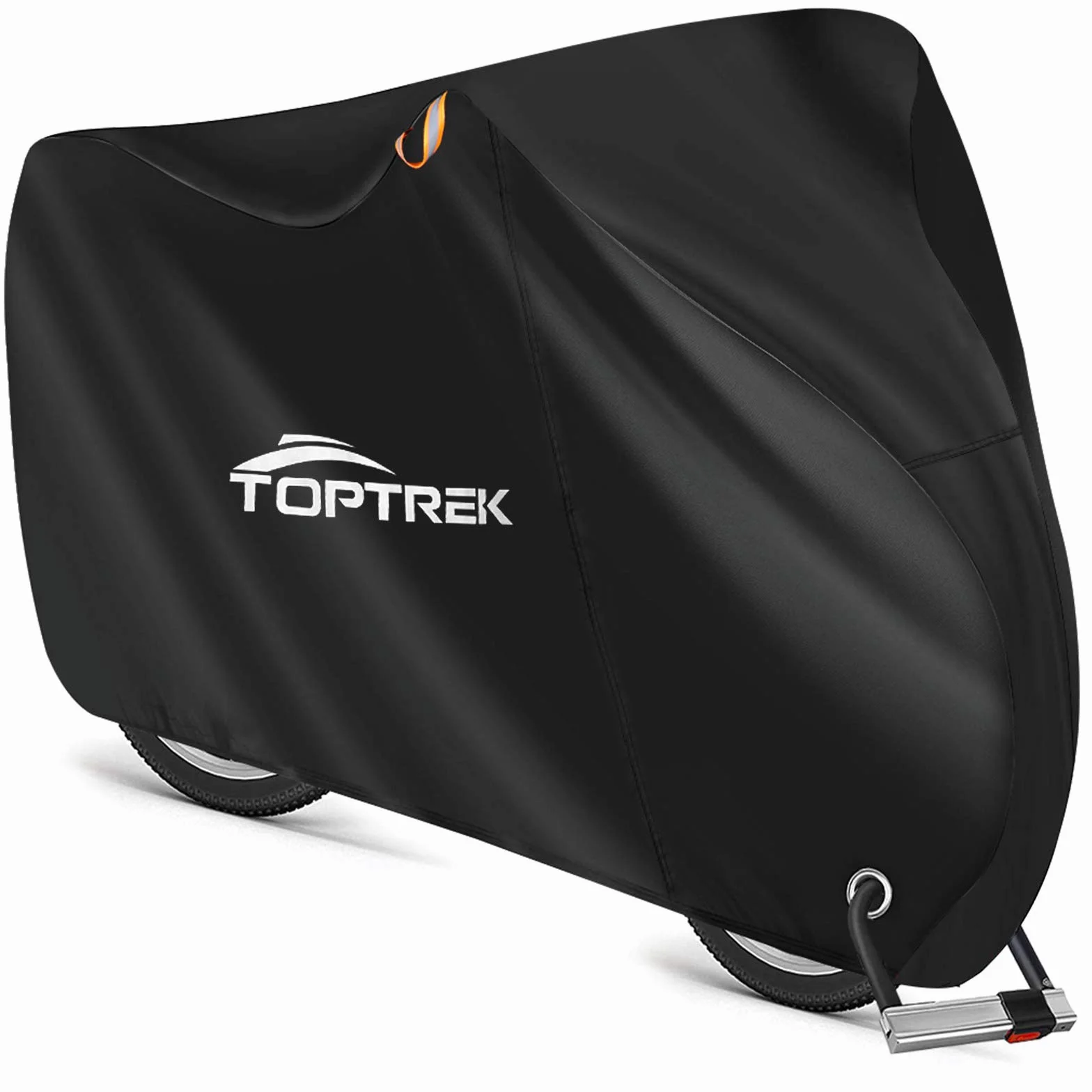 Toptrek Pokrowiec rower 210D z taśmą do szwów, tkanina Oxford, wodoszczelna, wysokiej jakości garaż na rower, do użytku na zewnątrz, 200 x 110 x 70 cm, odporna na rozerwanie, ochrona przed słońcem,