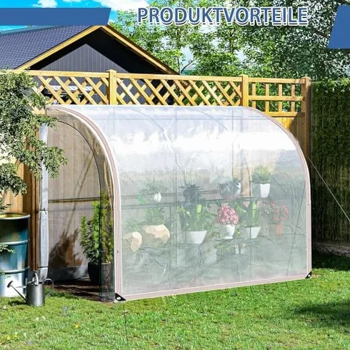 Plandeka wodoszczelna przezroczysta z oczkami na meble ogrodowe do szklarni 2.5x5m