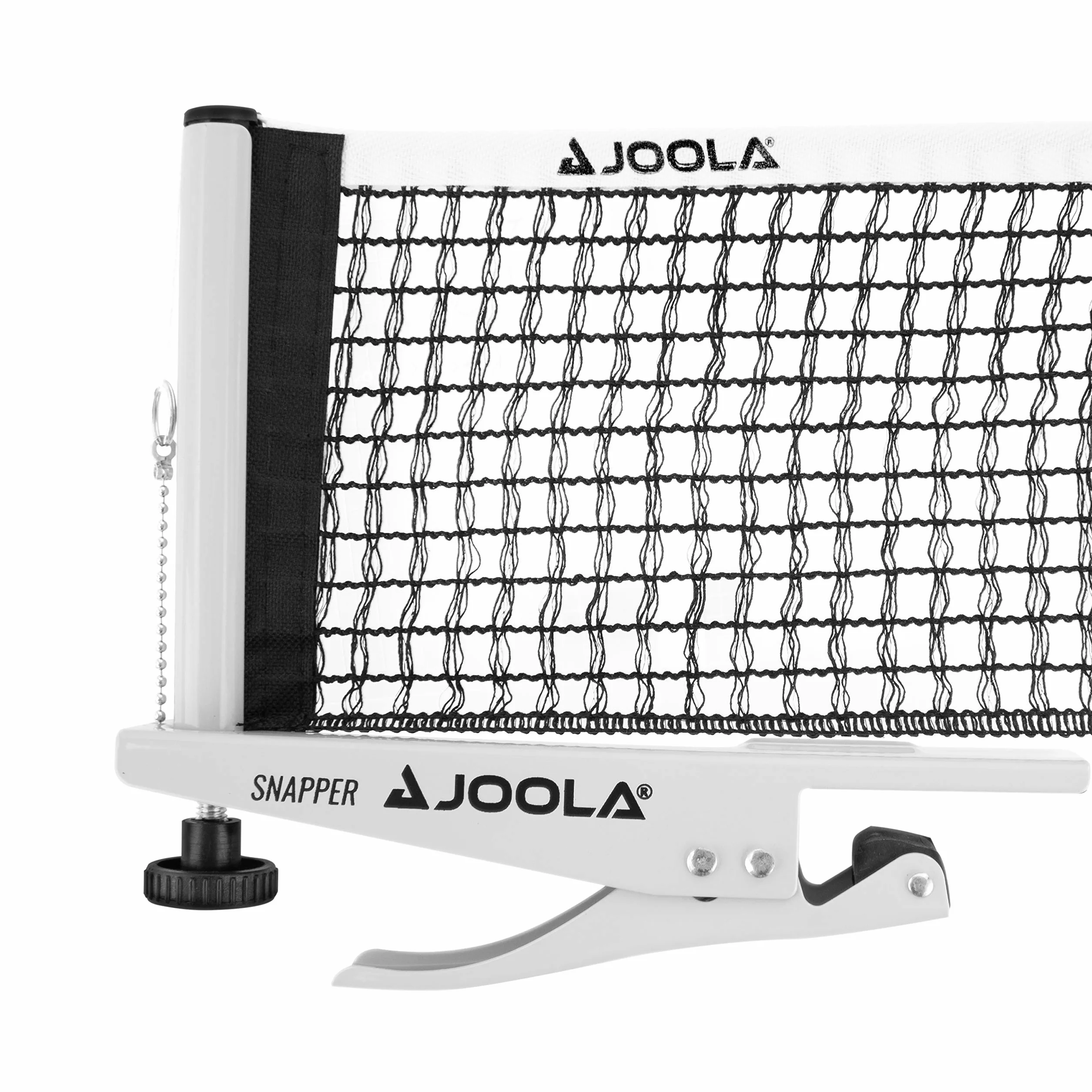JOOLA 31013 siatka do tenisa stołowego Snapper-Indoor zestaw do sportów rekreacyjnych regulacja wysokości za pomocą śruby blokującej – technologia zaciskowa, srebrna/czarna, jeden rozmiar