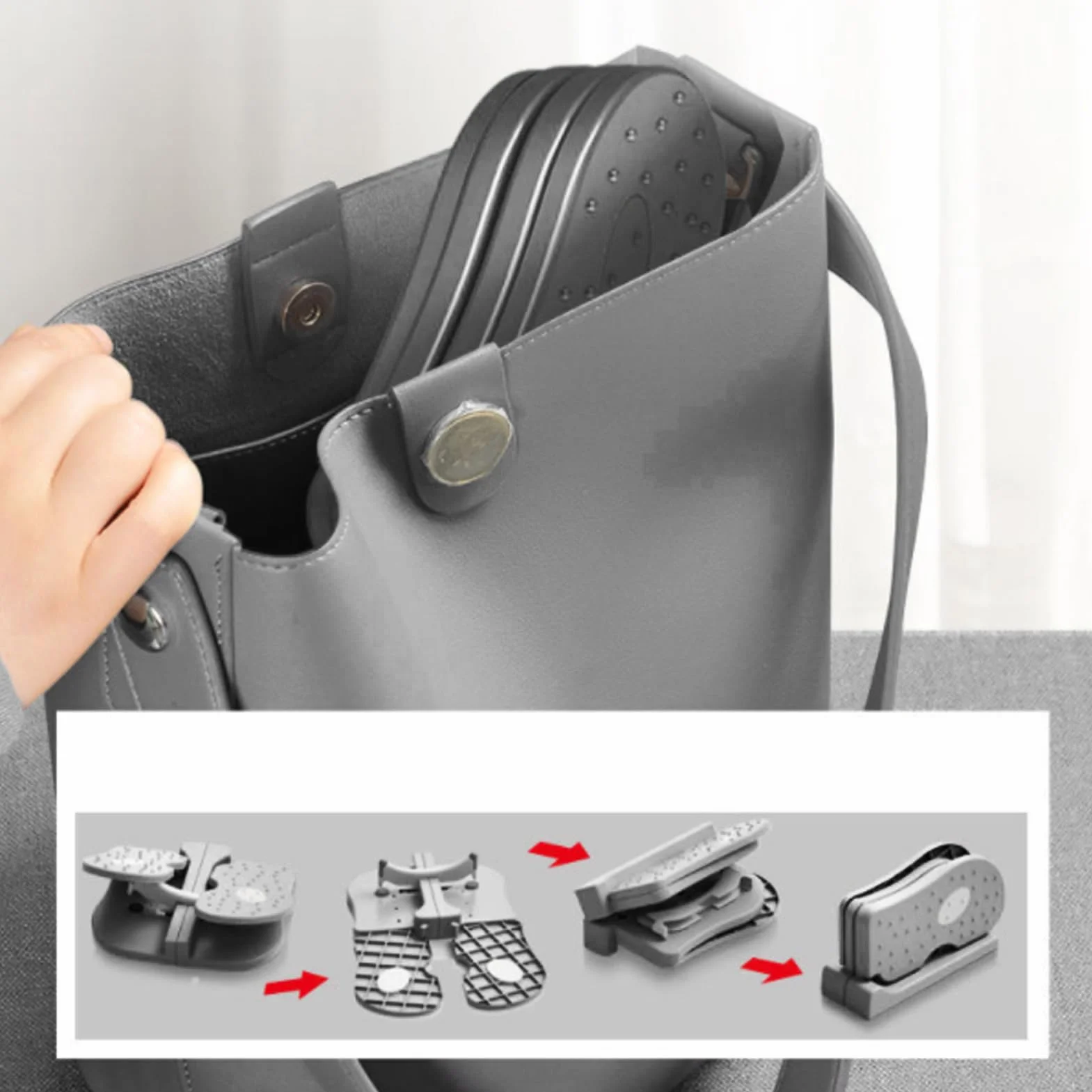 Mini stepper, przenośne urządzenie treningowe pedału nożnego, składany trener nóg podczas siedzenia pod biurkiem, urządzenie do treningu stóp do użytku w domowym biurze