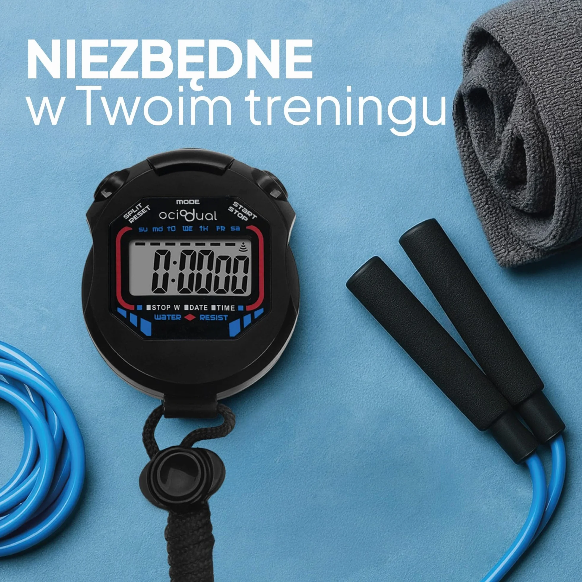 OcioDual Ręczny Cyfrowy Stoper Sportowy Wielofunkcyjny Zegarek Wyścigowy XL-013 Czarny Alarm Sportowy Dokładność Wyświetlacz LCD