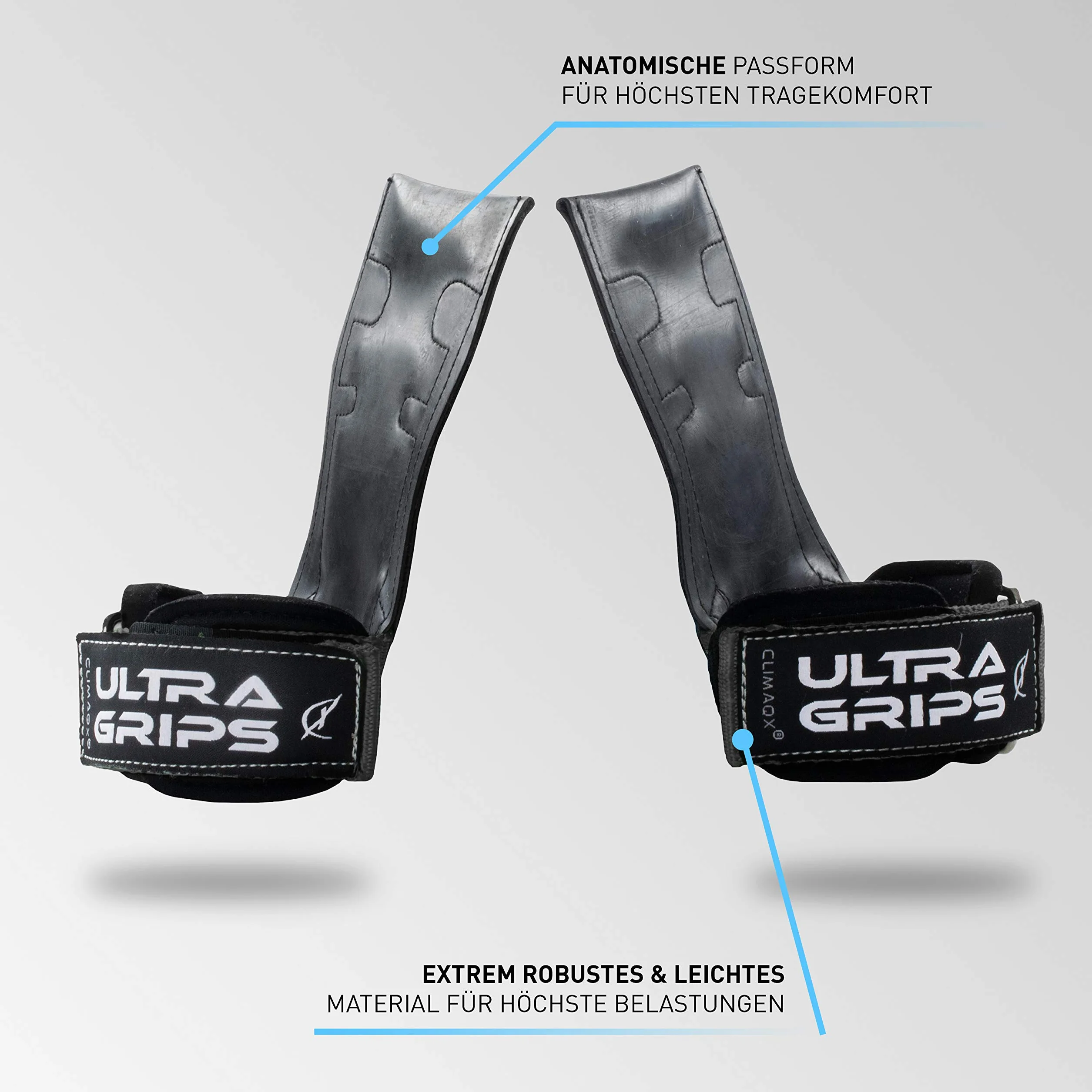 Ultra Grips profesjonalne paski do podciągania | paski do fitnessu, kulturystyki i trójboju siłowego | zintegrowany bandaż na nadgarstek | model 2020