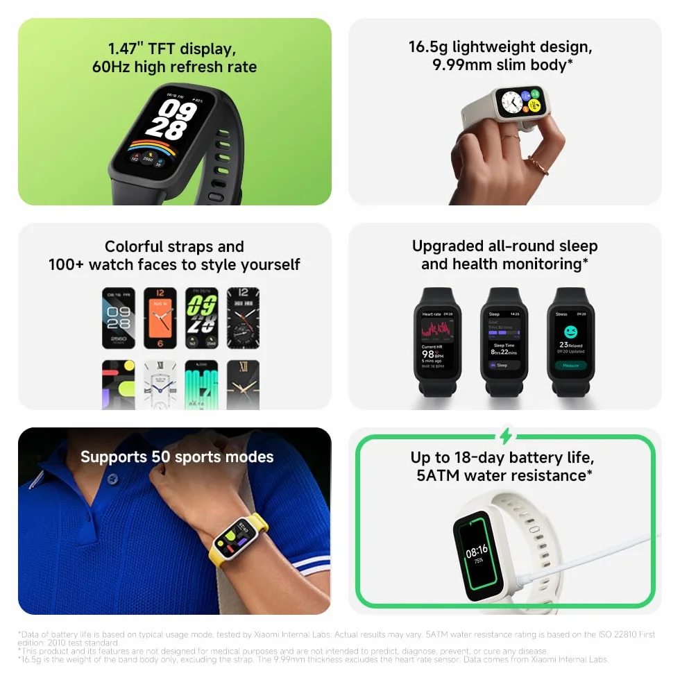 Xiaomi Smart Band 9 Aktywny, Czarny