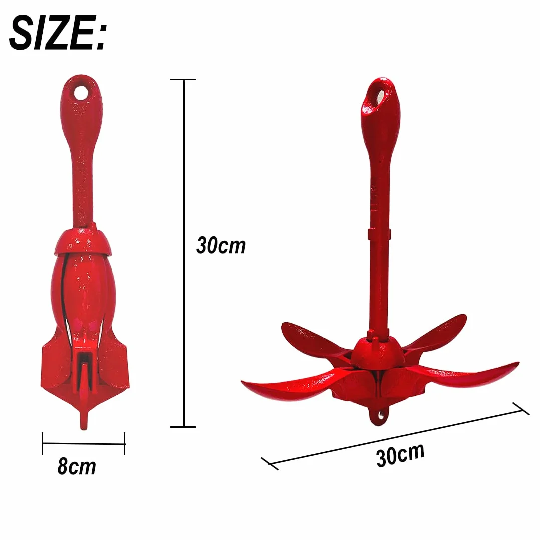 BeGrit Kotwica kajakowa 1,5 kg, składana, stal węglowa, Ø 6 mm, torba transportowa