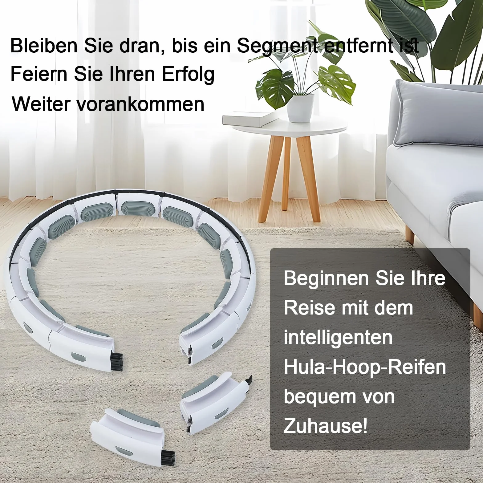 Smart hula hop, cicha obręcz fitness dla dorosłych, hula hub z piłką i licznikiem, 16 węzłów, dla początkujących