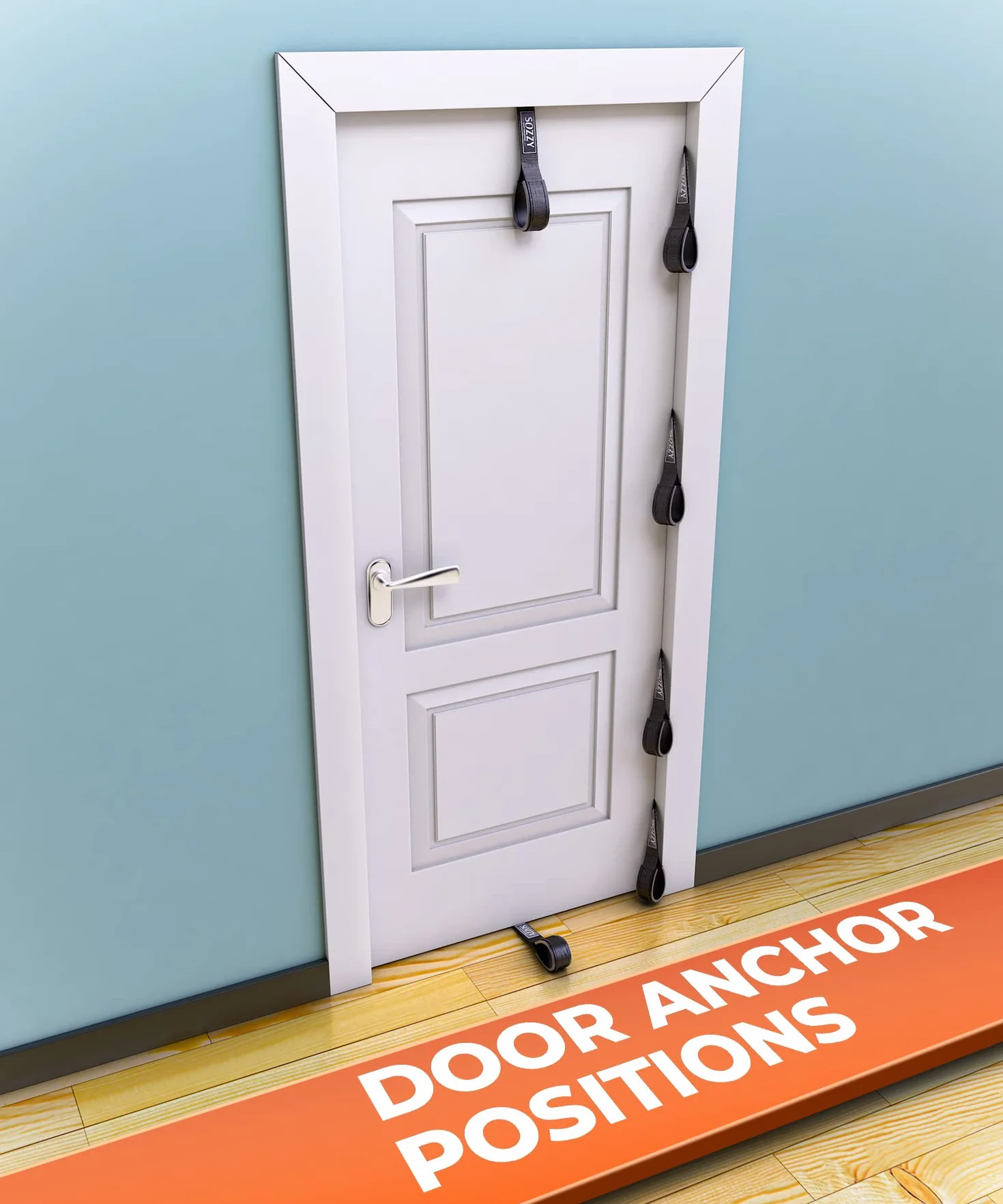 Sozzy Door Anchor for Resistance Bands, Extra Large, Heavy Duty with Solid Nylon Core, Great for Closed Loop Bands, Physical Therapy, Home Workout Equipment