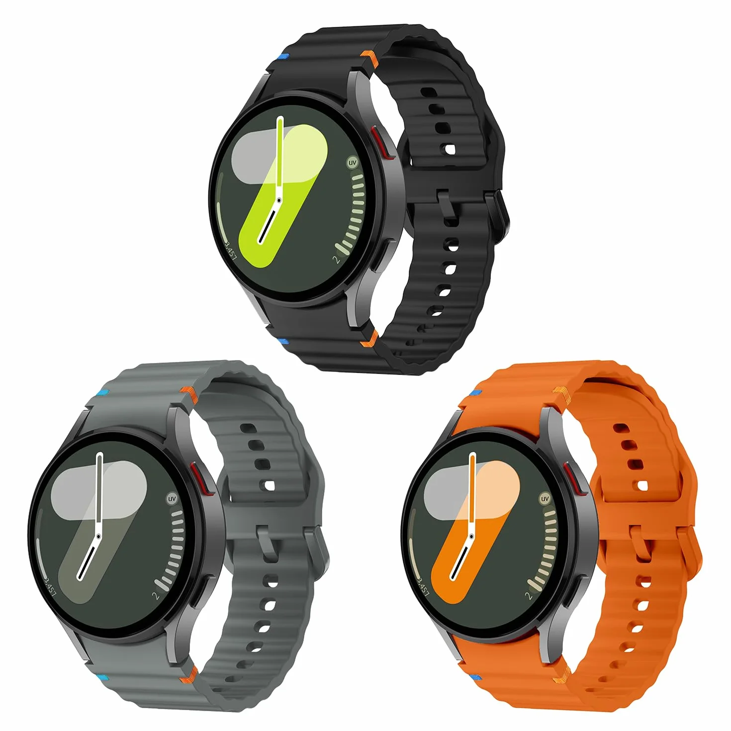 SimpleThings Silikonowy pasek sportowy do Galaxy Watch 7 40 mm 44 mm regulowany Samsung Galaxy Watch 6/5/4/6 Classic/4 Classic/5 Pro