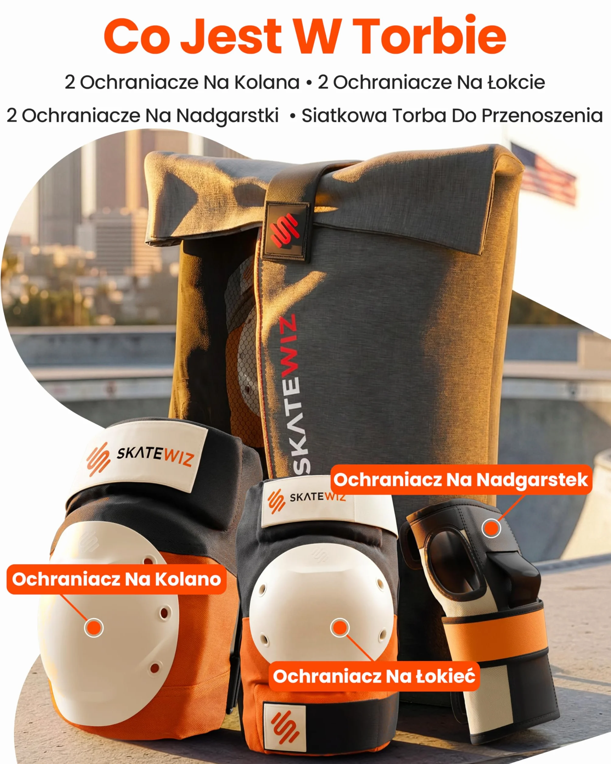 SKATEWIZ Ochraniacze on rollki of the dorosłych and młodzieży z neoprenowymi rękawami - Zestaw ochraniaczy [6 szt.] SHIELD, opracowany przez niemieckiego producenta