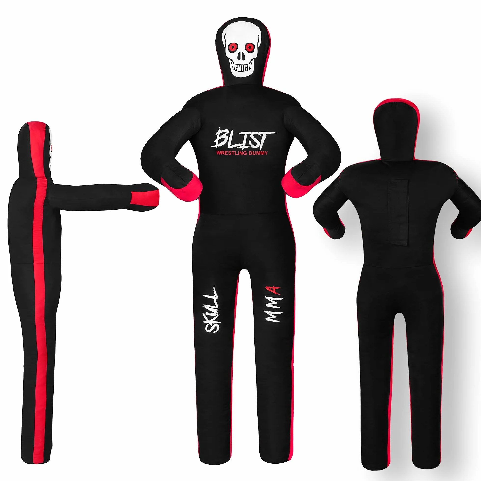 Blist MMA Grappling Dummy Judo worek bokserski Brazylijski BJJ Jiu Jitsu pozycja siedząca Wrestling Sztuki Walki Boks Karate Training (niewypełniony), czarny, 177,8 cm
