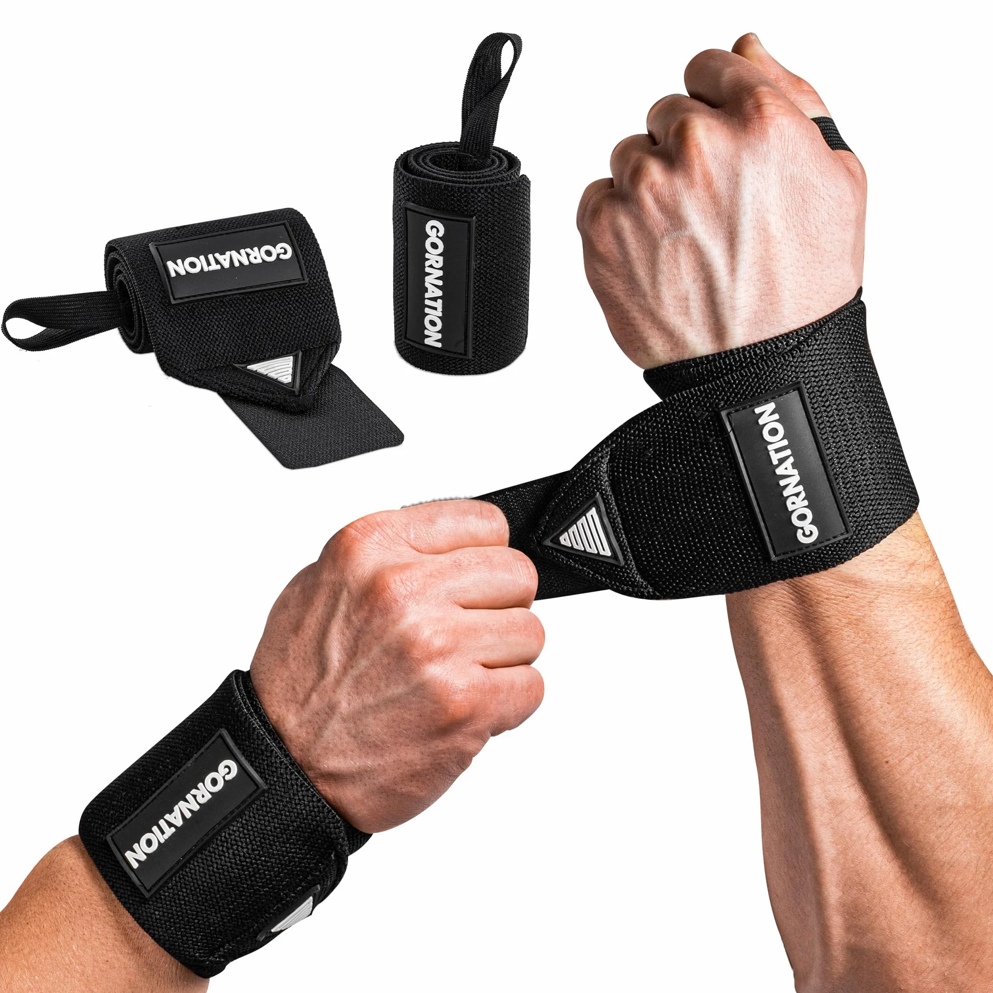 GORNATION Bandaże na nadgarstki – Power Wrist Wraps do fitnessu, siłowni, kalisteniki i sportów siłowych – wsparcie nadgarstk