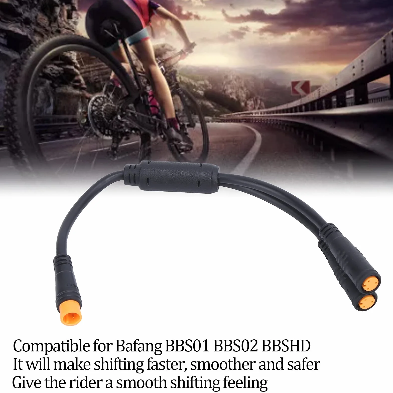 Kabel do Roweru Elektrycznego Wodoodporny Rozdzielacz Y Kabel 1 do 2 ze Złączem 3 Pinowym do Hamulca Czujnika Zmiany Biegów BBS01/BBS02/BBSHD