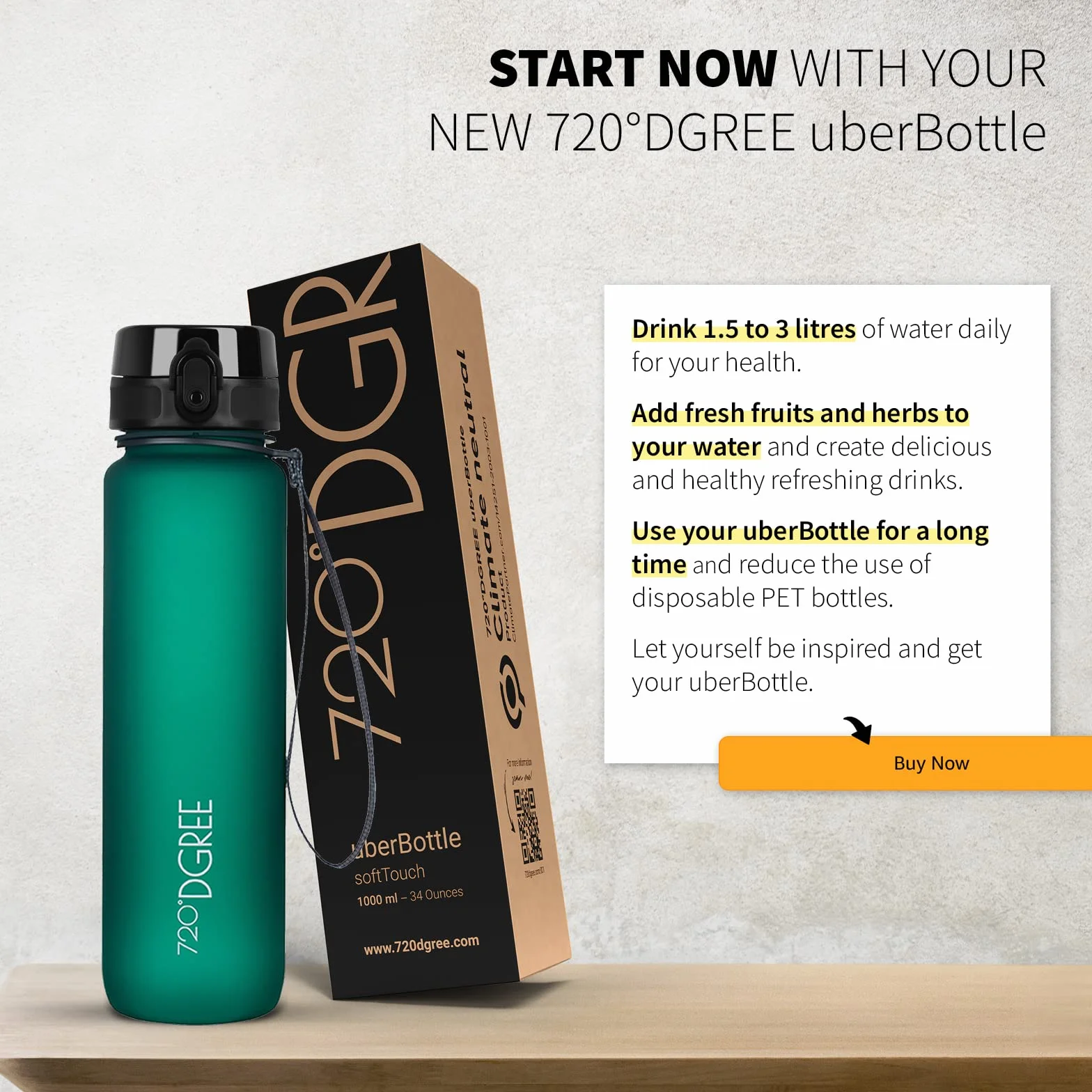 720°DGREE Butelka dla dzieci 500ml uberBottle softTouch +Sitko Szczelna Wolna od BPA Tritan Sport Fitness