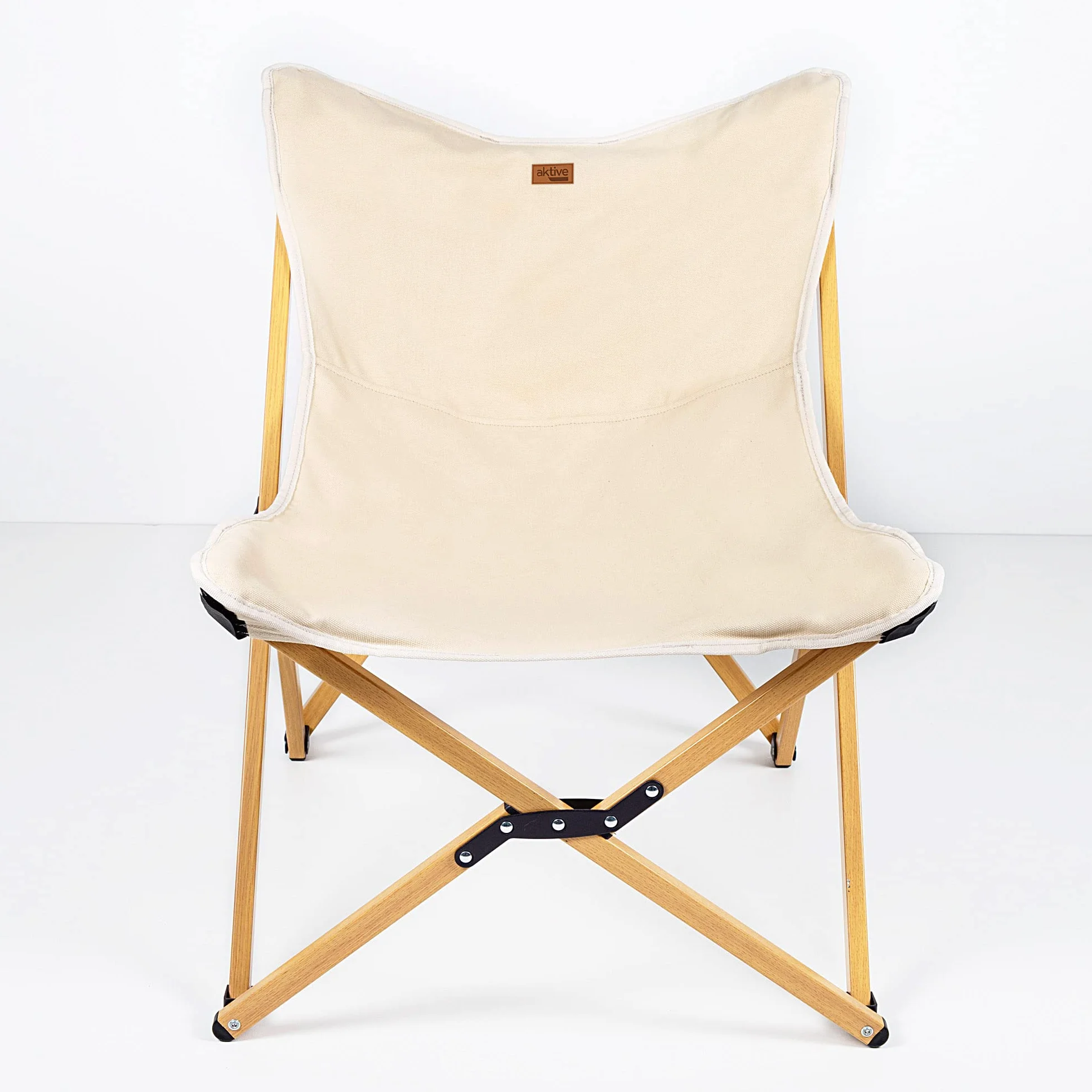 AKTIVE składane krzesło kempingowe Glamping sawanna, bawełna aluminium, 110 kg, 56x70x75 cm