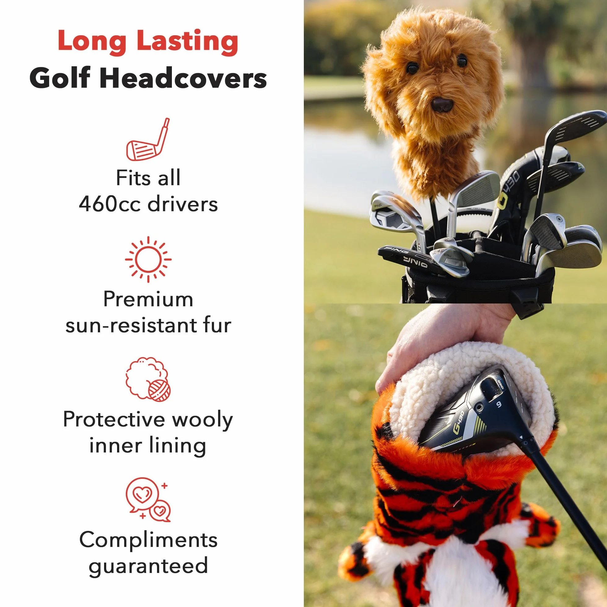Daphne's BigFoot Headcover Driver, wielokolorowy, jeden rozmiar