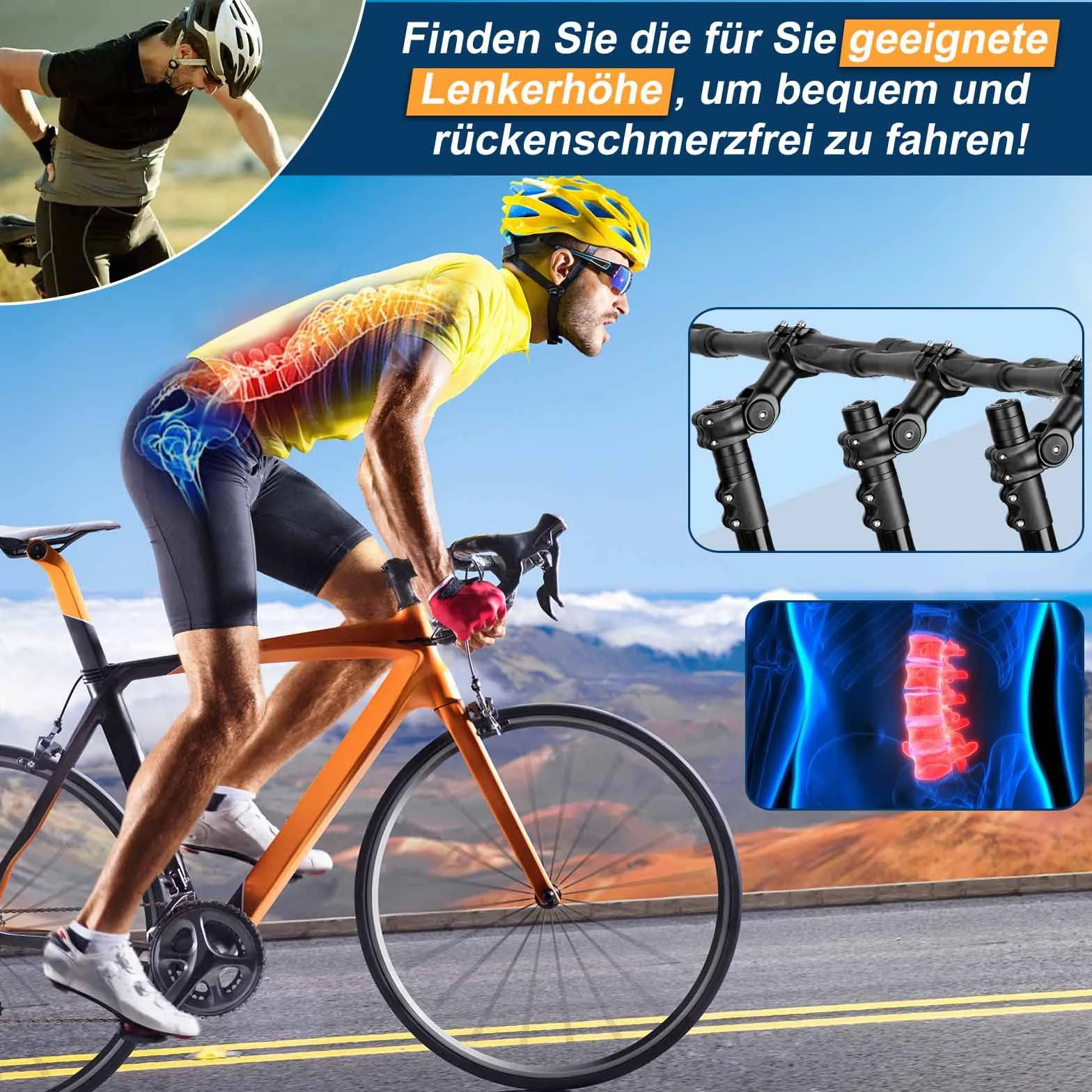 toptrek Podwyższenie kierownicy roweru, wspornik kierownicy 28,6 mm/12 x 2,86 cm, podwyższenie kierownicy rowerowej, do rowerów górskich, rowerów wyścigowych, miejskich (czarne)