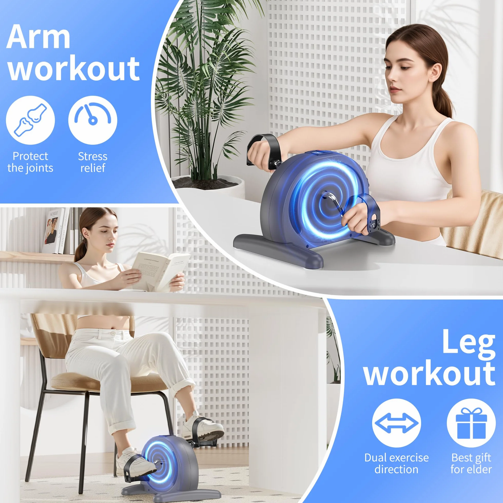 Mini rower treningowy, trener pedałów, idealny do treningu nóg i ramion