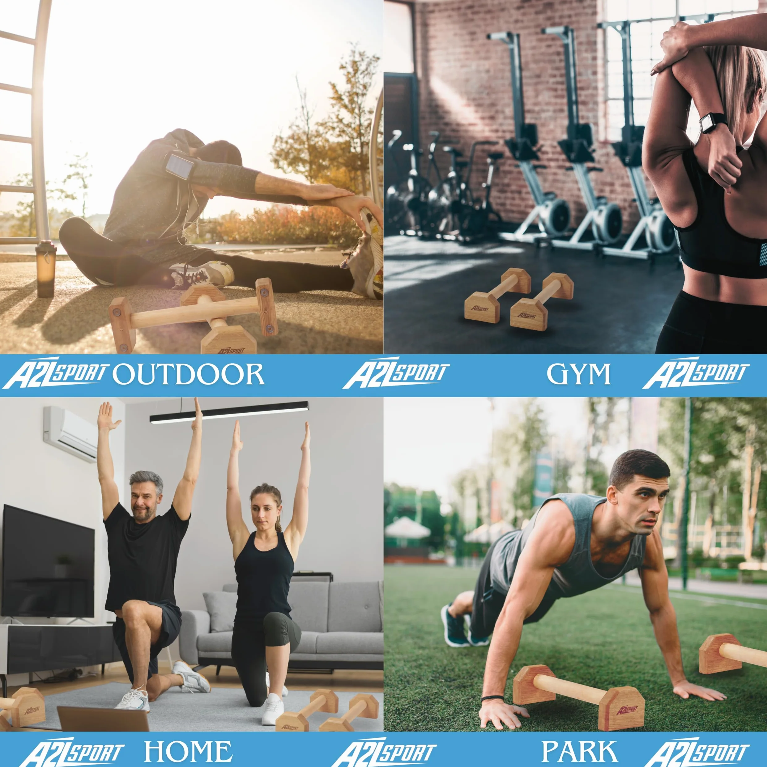 Paralety Drewniane Antypoślizgowe Uchwyty do Pompek Push-up Bars Ergonomiczne Drążki do Treningu Siłowego