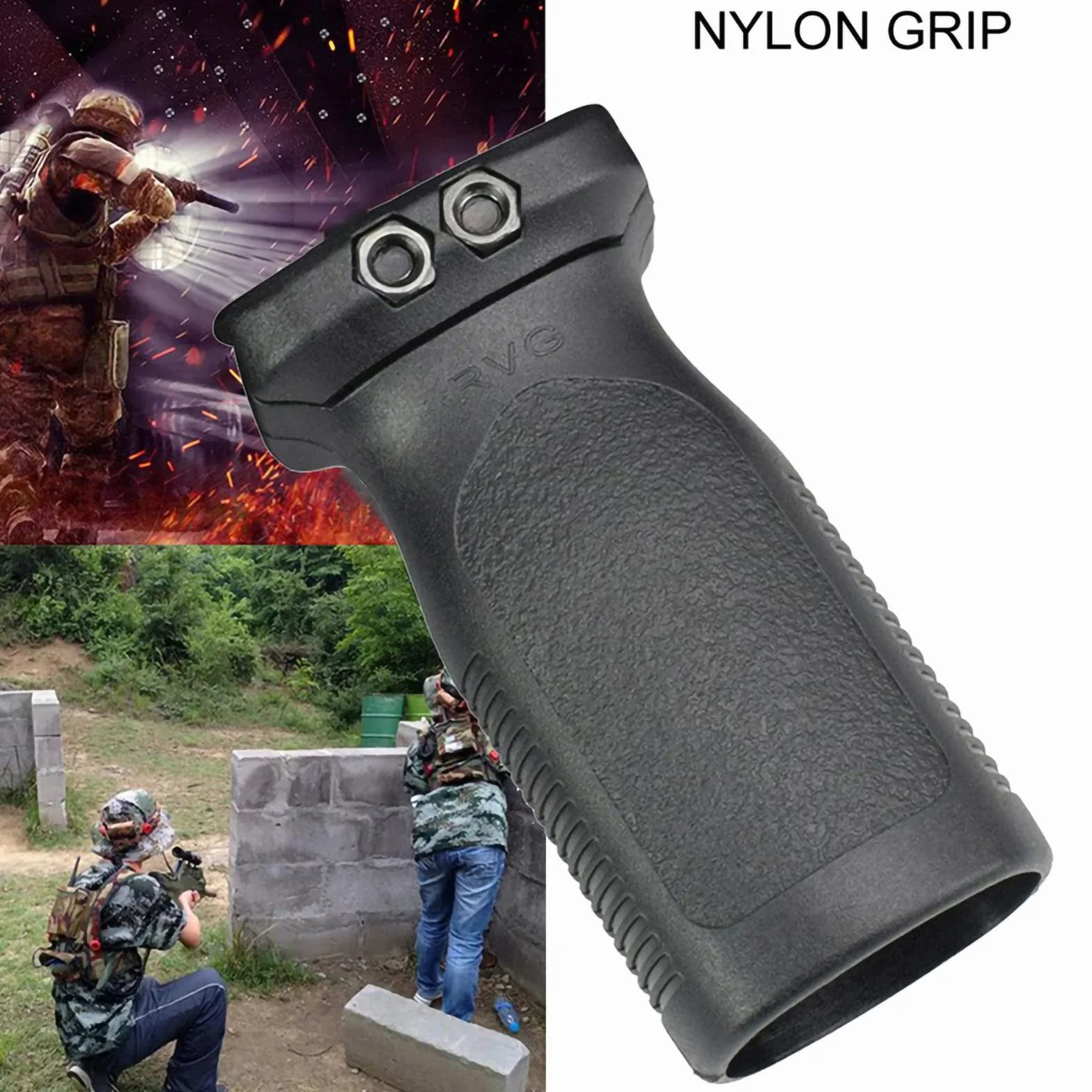 GotYou Uniwersalny uchwyt pionowy czarny Fma Airsoft M4 RVG akcesoria, uniwersalny uchwyt nylonowy taktyczny do szyny 20 mm