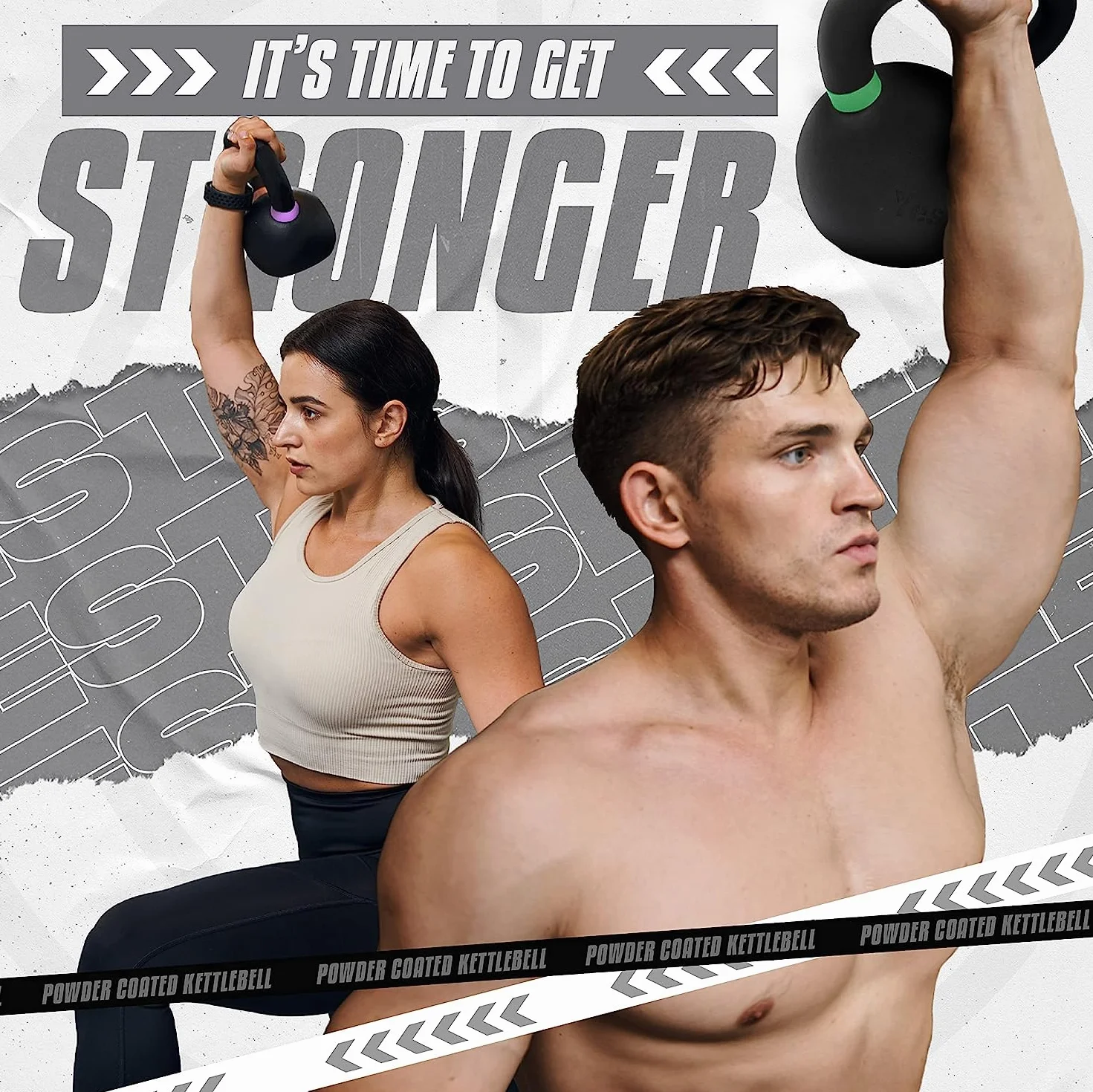 Yes4All Malowany proszkowo żeliwny kettlebell, 12 kg, z szerokim uchwytem i płaskim dnem - do treningu siłowego i crossowego