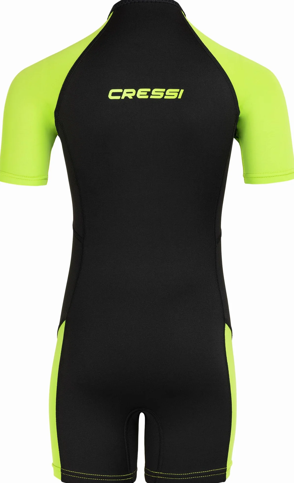 Cressi Unisex-Youth Little Shark Shorty Wetsuit Pianka Z Neoprenu Dla Dzieci,Czarny/Limonka,9/10 Lat,Xdg003306