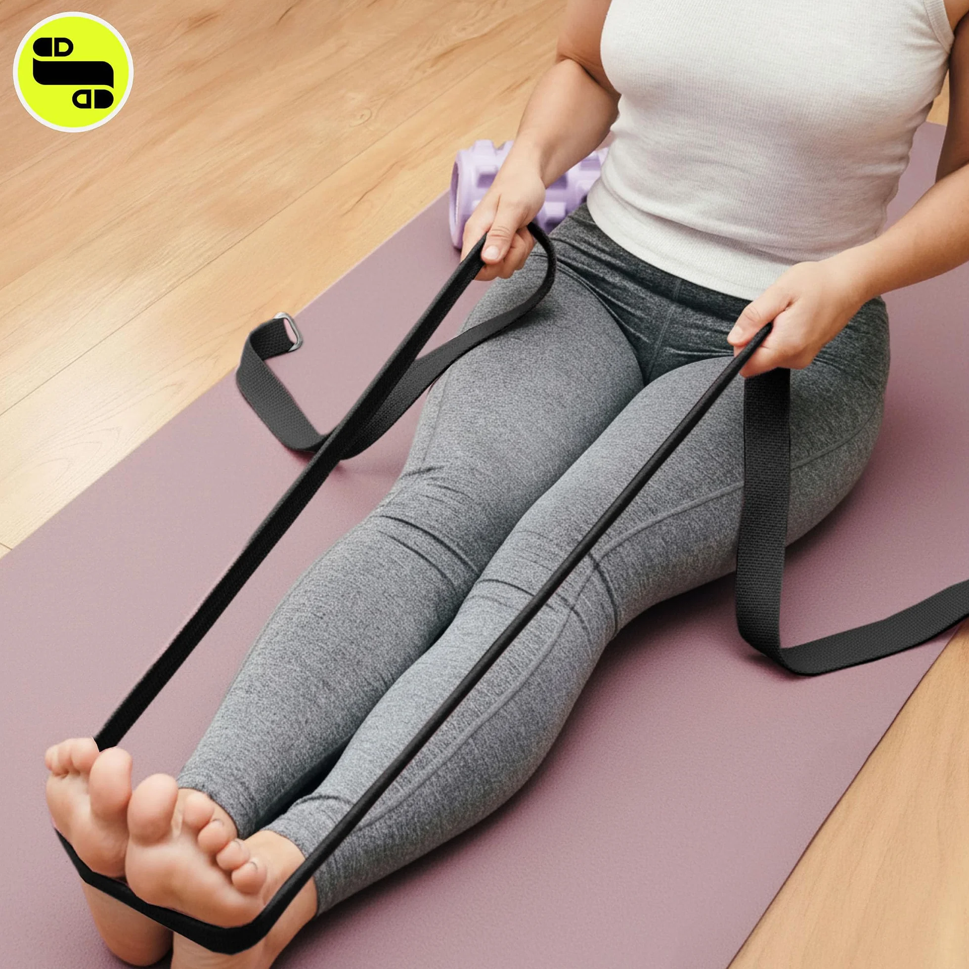 HyperMotion Mata do Ćwiczeń Fitness i Jogi NBR 183x61x1,5 cm Brudny Róż, Antypoślizgowa 15 mm, z Paskiem do Ćwiczeń i Przenoszenia, Gruba Mata do Jogi, Pilates i Stretchingu
