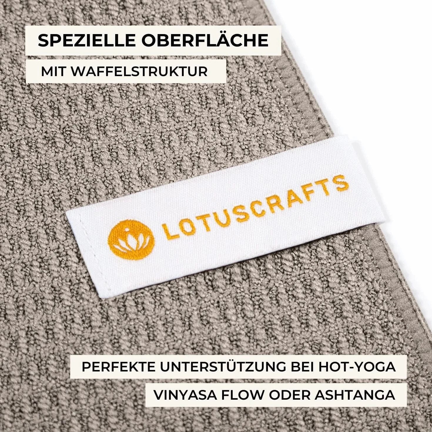 Lotuscrafts Antypoślizgowy Ręcznik do Jogi - Szybkoschnący, Wysoka Przyczepność do Podłogi (183 x 61 cm)
