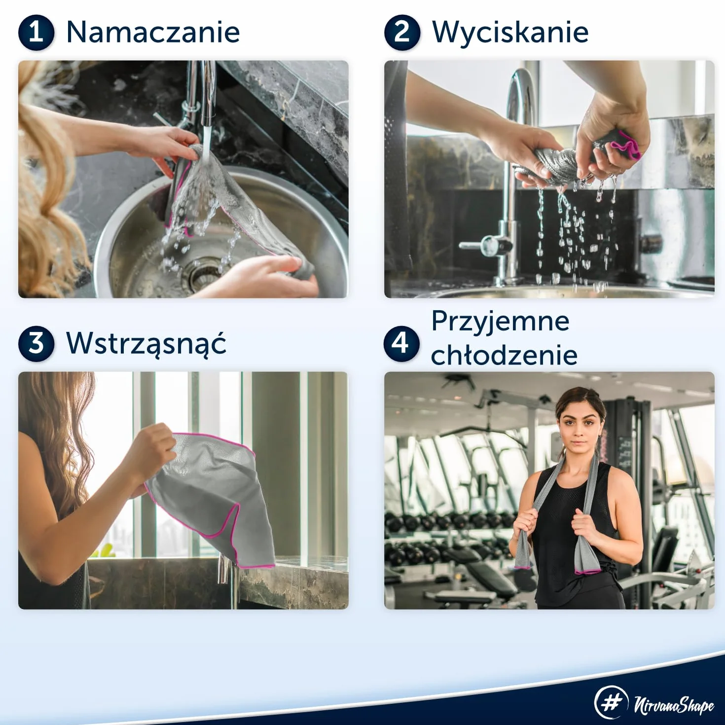 Ściereczka Chłodząca NirvanaShape Ręcznik Chłodzący Ultralekki Hamujący Zapach