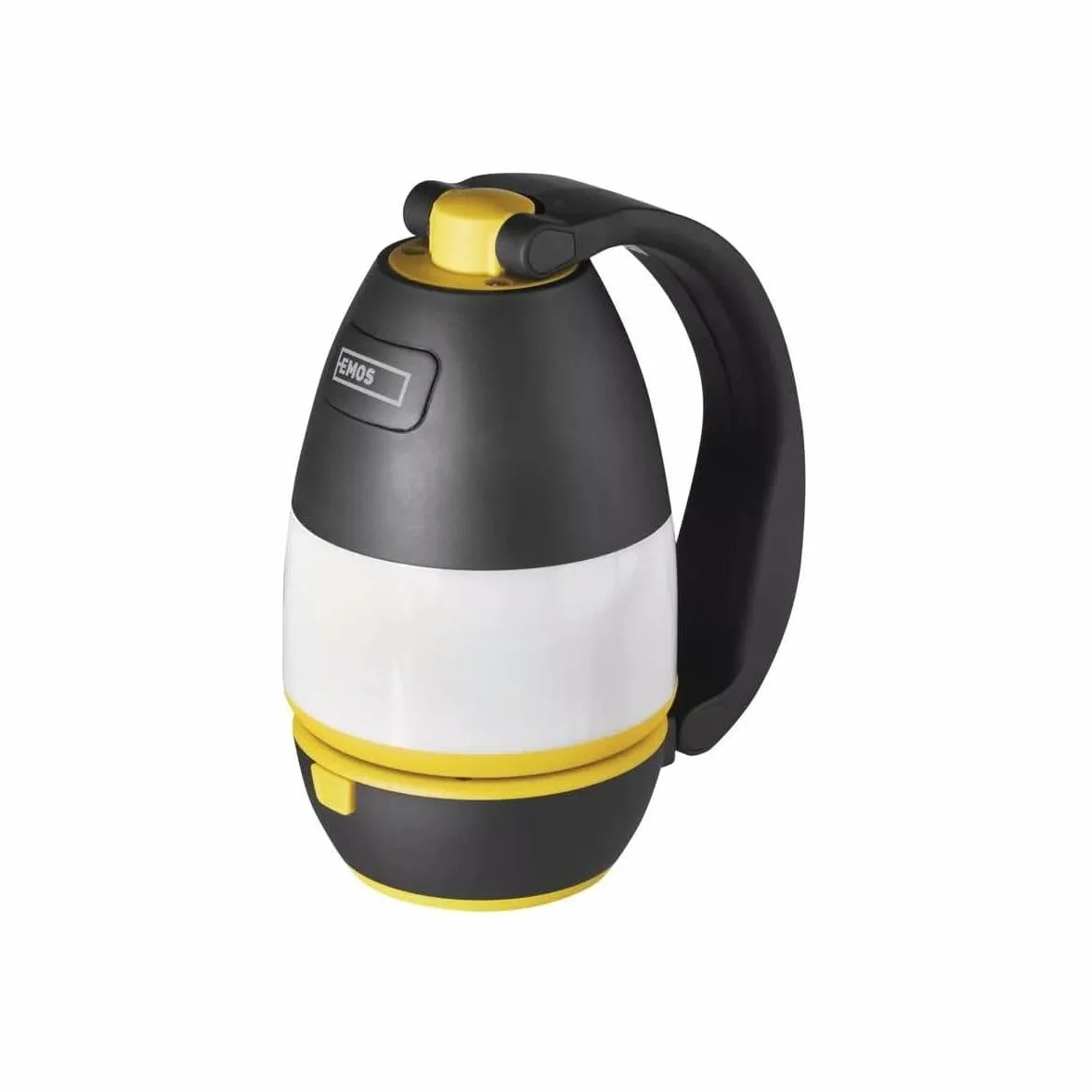 EMOS - Wielofunkcyjna lampa kempingowa LED – przenośna – 3 rodzaje światła – 215 lm, maks. 305 m – 3 tryby świecenia – 90 godzin – zasilanie bateryjne (3 x AA) – do użytku na zewnątrz – czarno-żółta